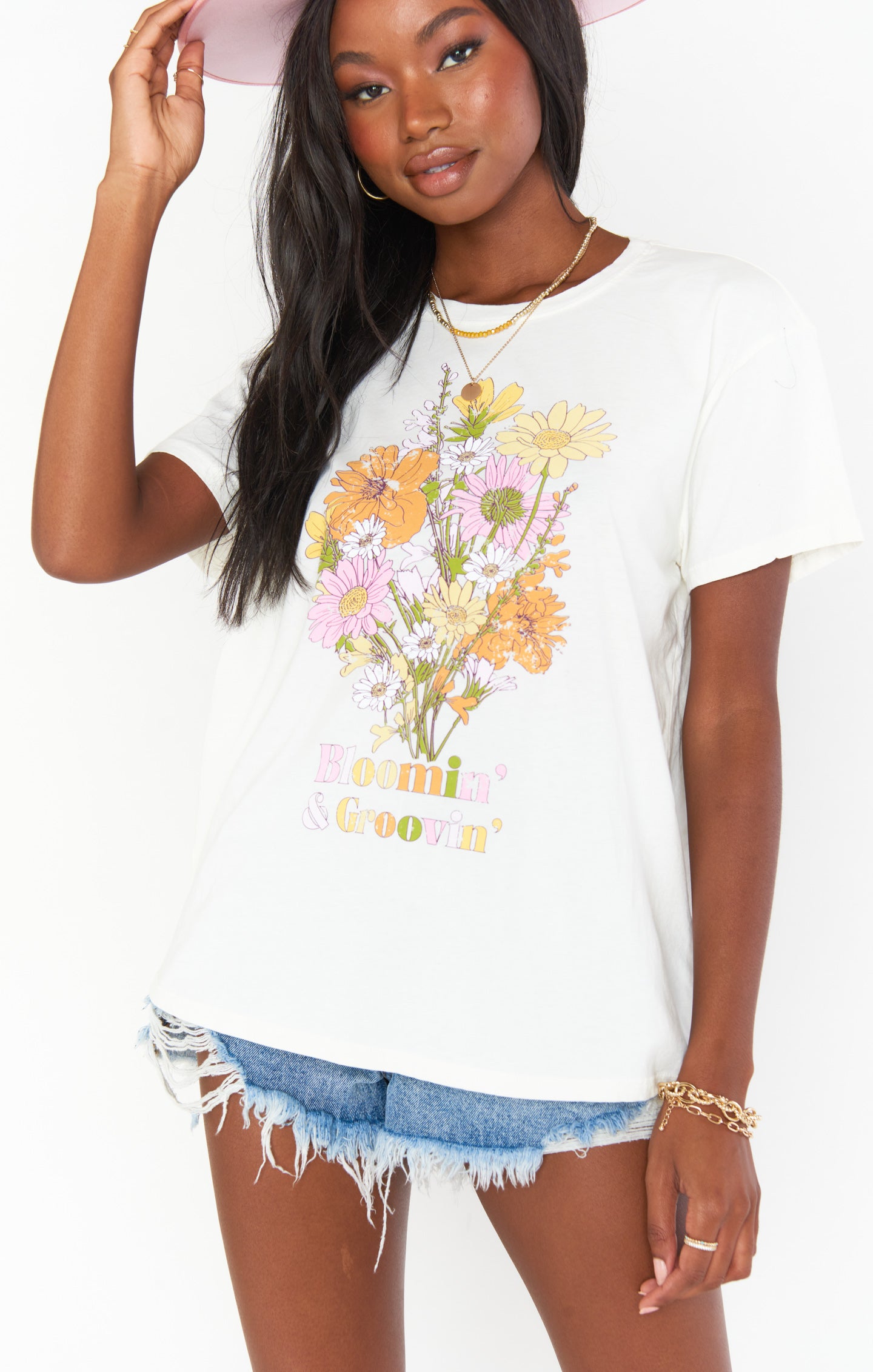 Thomas Bloomin and Groovin Graphic Scoop Neck Tee - Lightweight Cotton