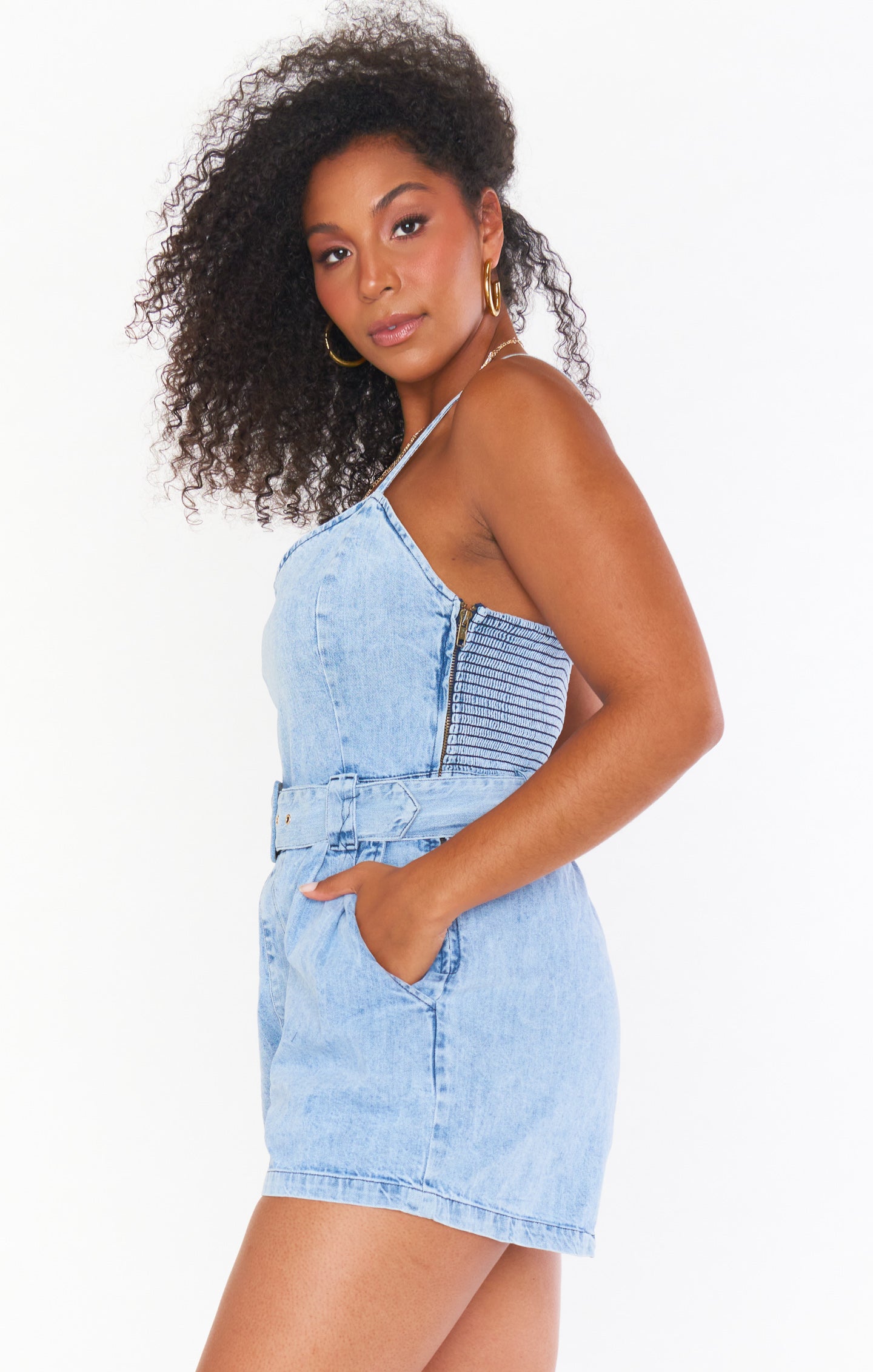 Seafolly Sloane Denim Romper with Adjustable Straps