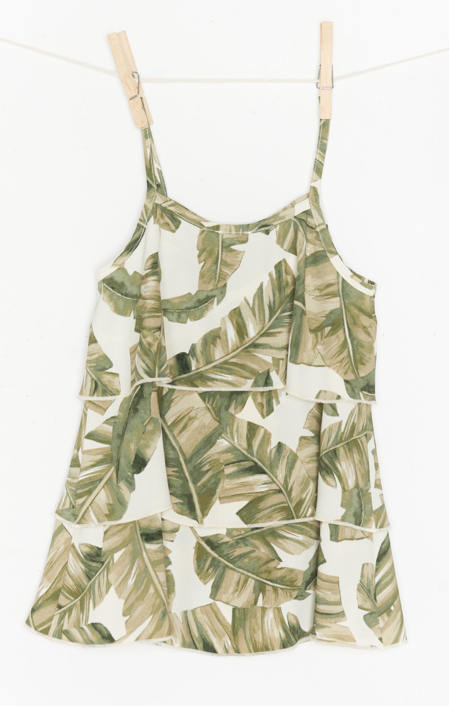 Reagan Green Majestic Palm Ruffle Dress for Girls