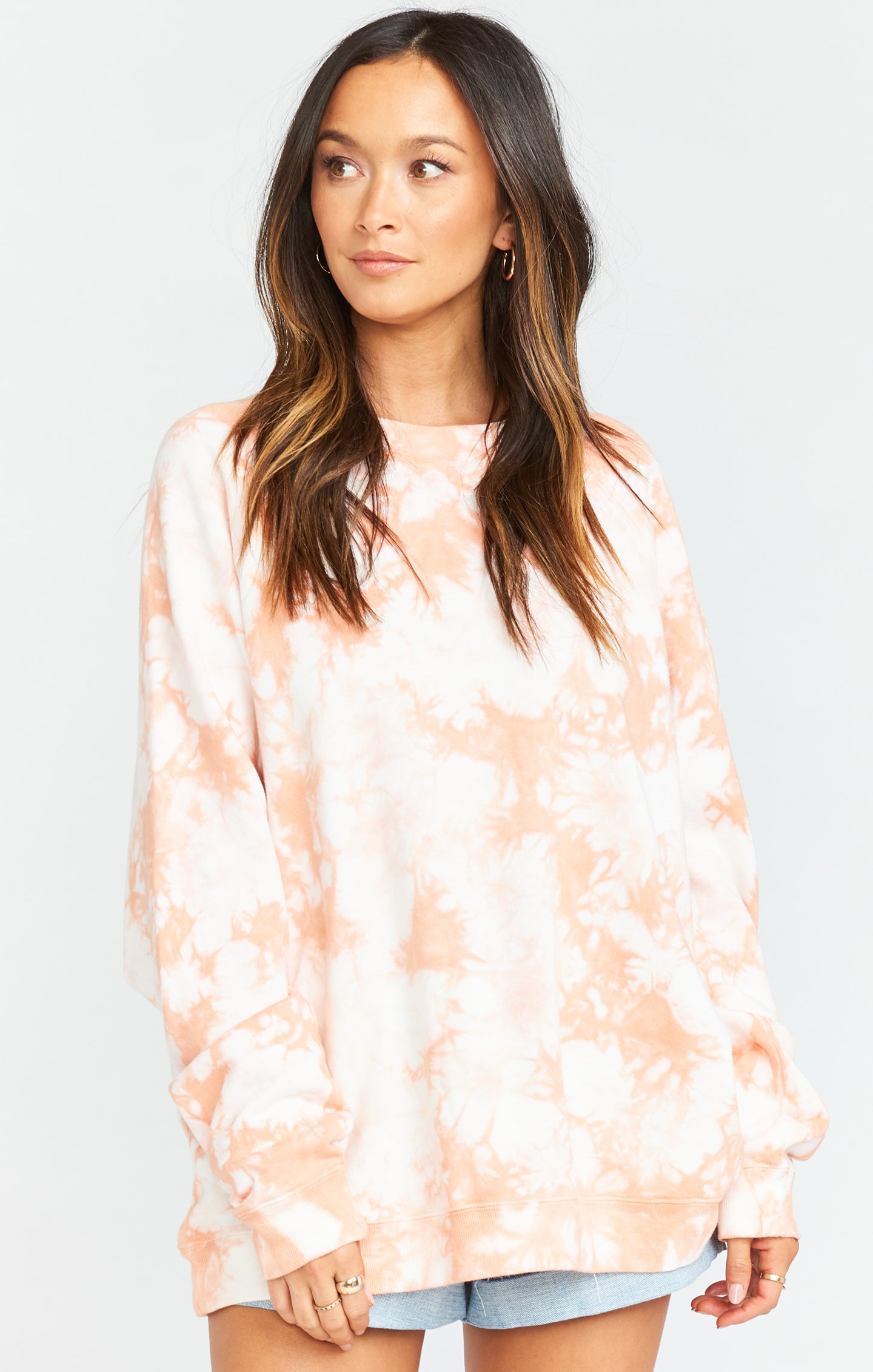 Simon Pullover Sweater - Creamsicle Tie Dye Relaxed Fit