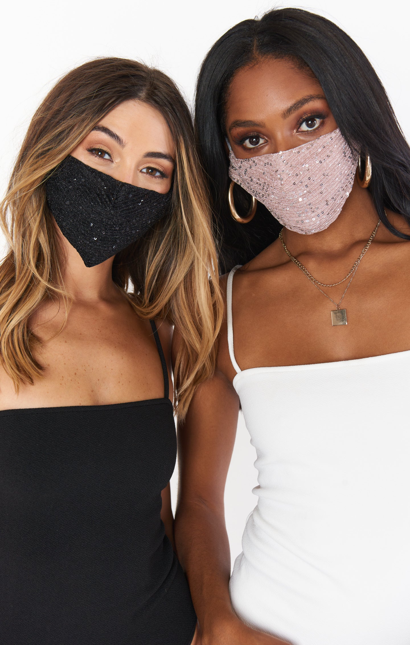 Sparkle Face Mask Set - Reusable Pink & Black Cloth Masks