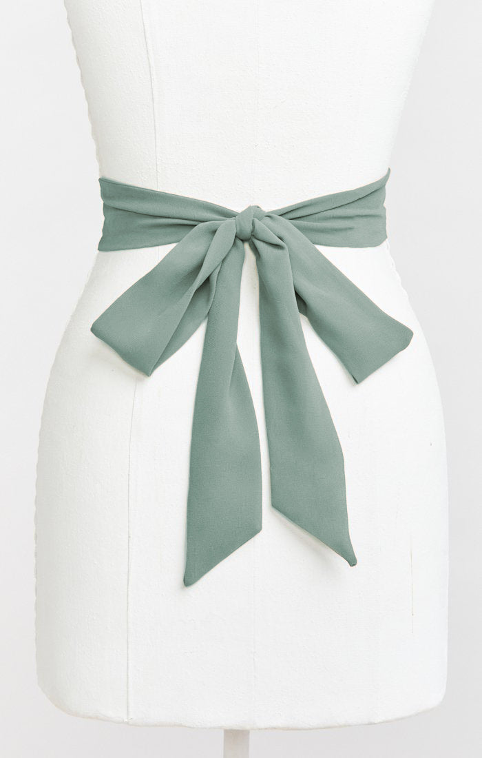 Bridesmaid Chiffon Sash in Deep Sage - Regular & Long Lengths
