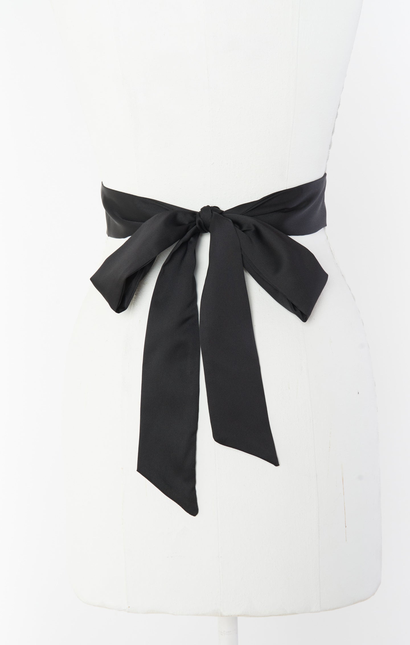 Black Satin Bridesmaid Sash - Luxe & Adjustable Lengths