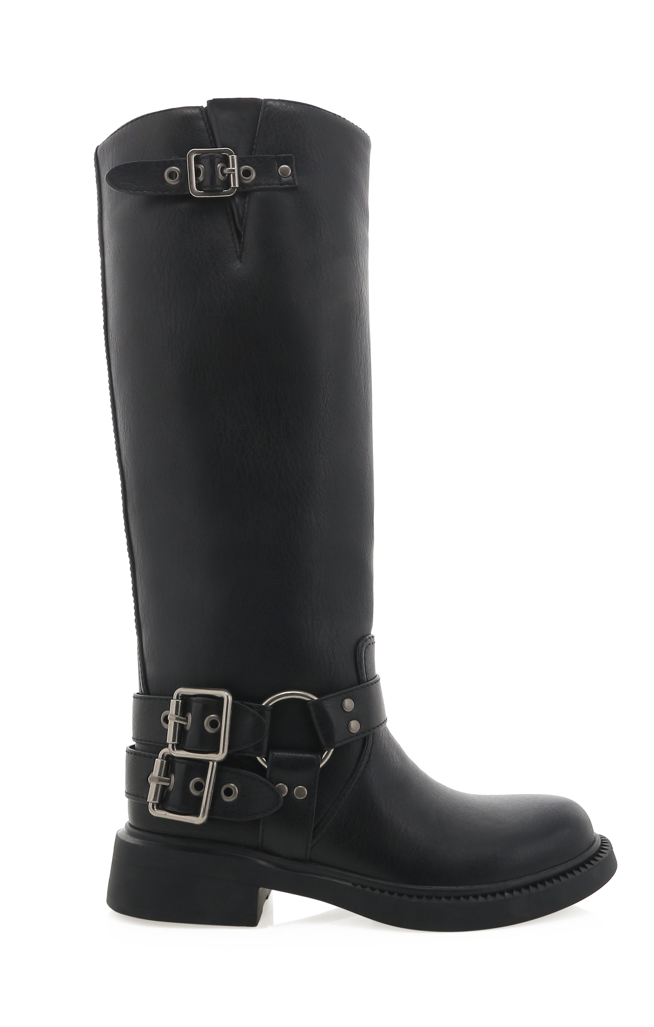 Billini Kaylen Black Combat Boots with Buckle Detail