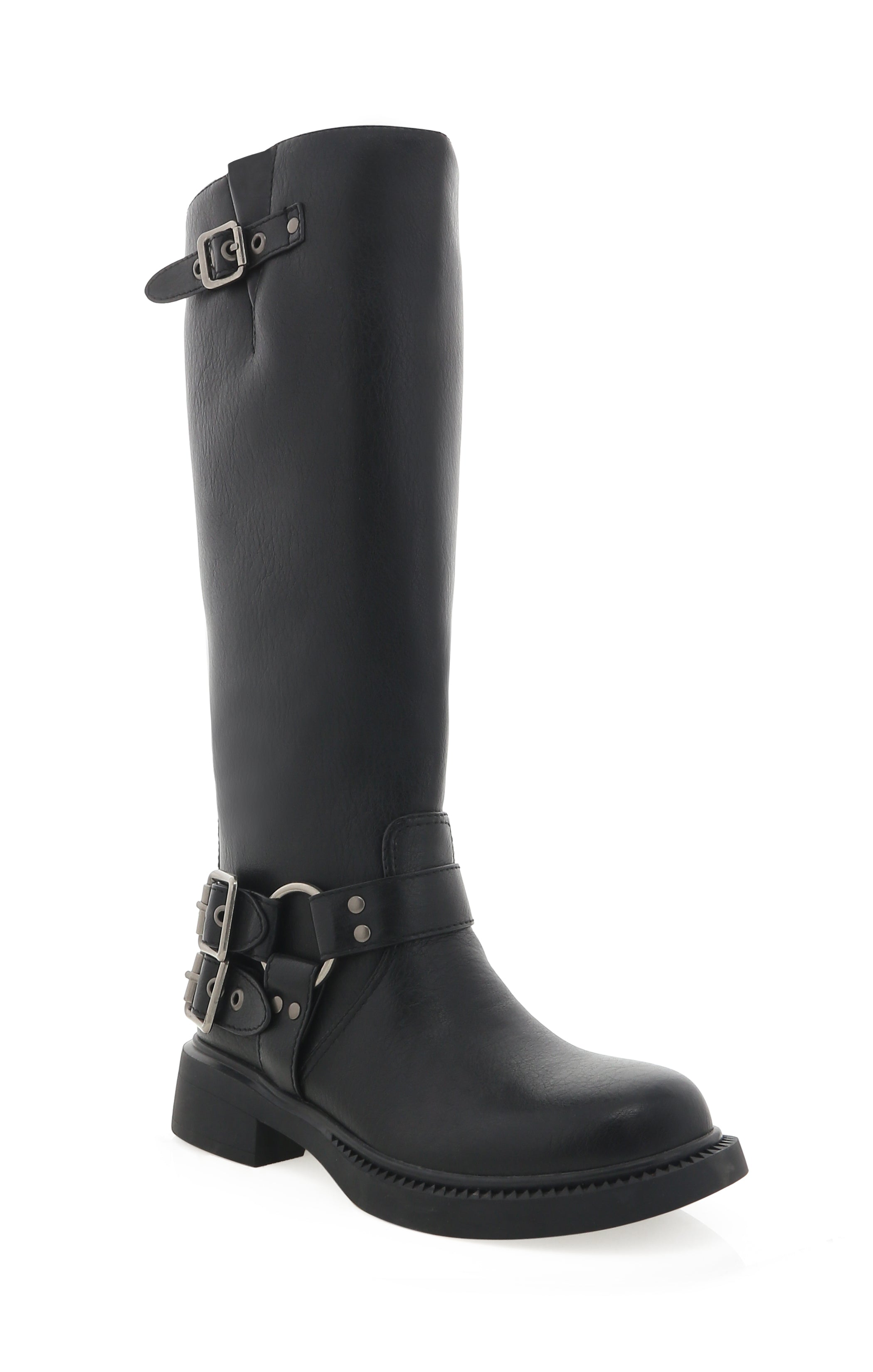 Billini Kaylen Black Combat Boots with Buckle Detail