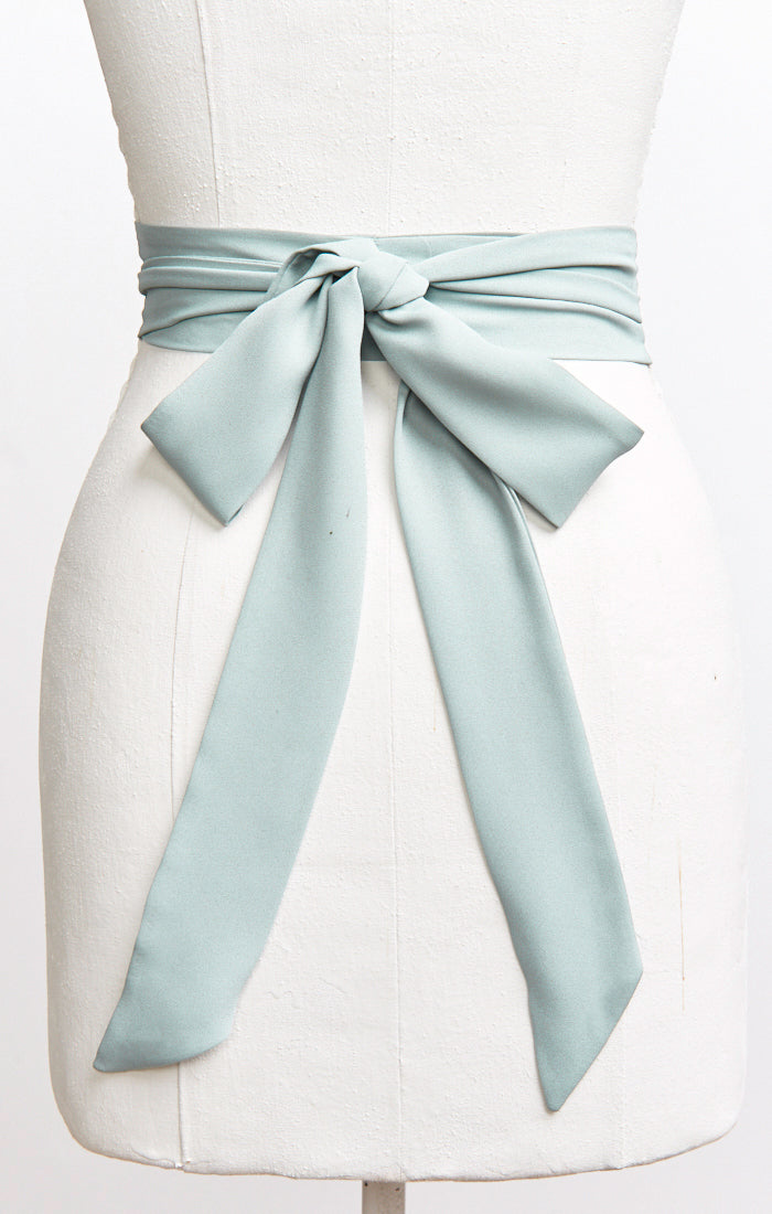 Bridesmaid Sash in Silver Sage - Elegant Wedding Accessory