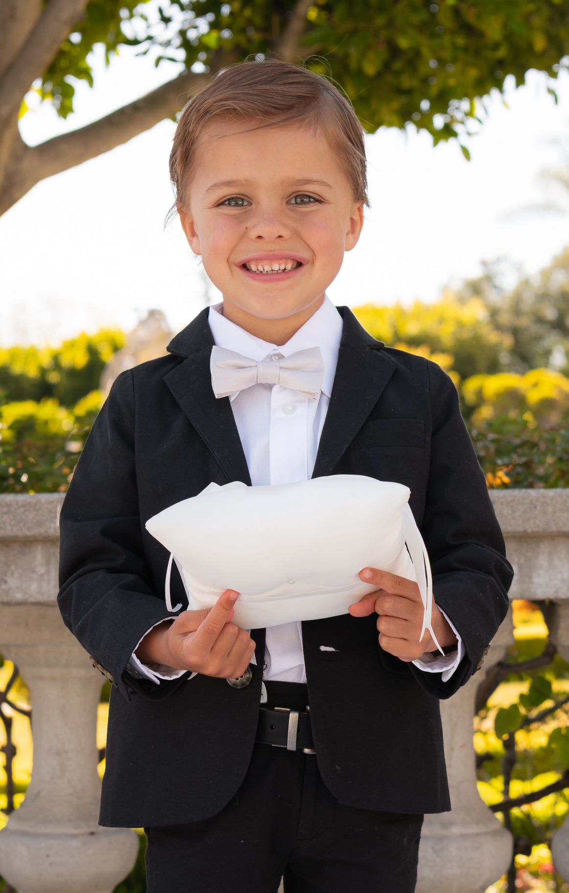Kids Clip-On Bow Tie - Show Me the Ring Solid Champagne Color