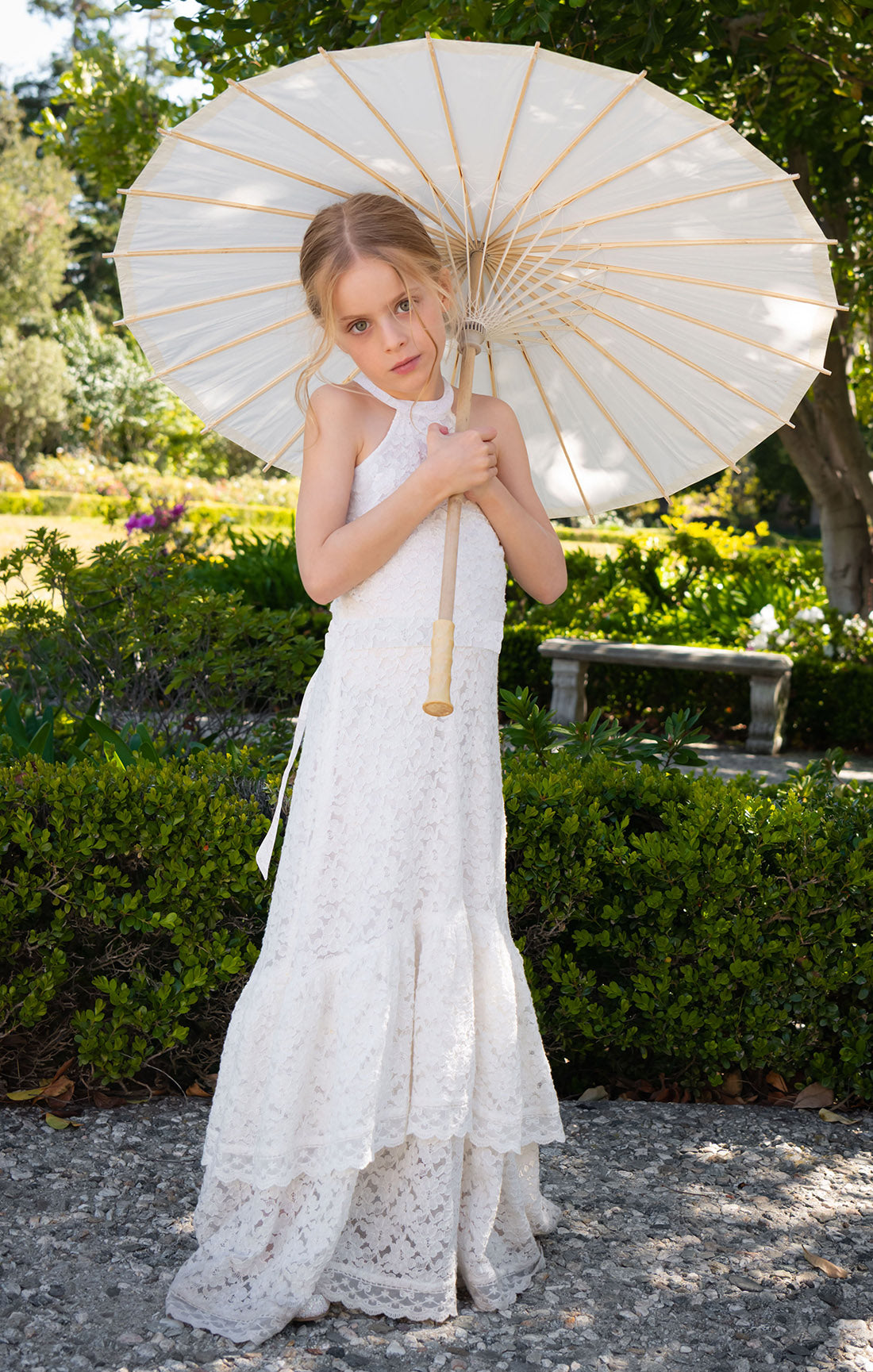 Flower Girl Dress - Ivory Lace Sweet Pea Dress for Special Occasions