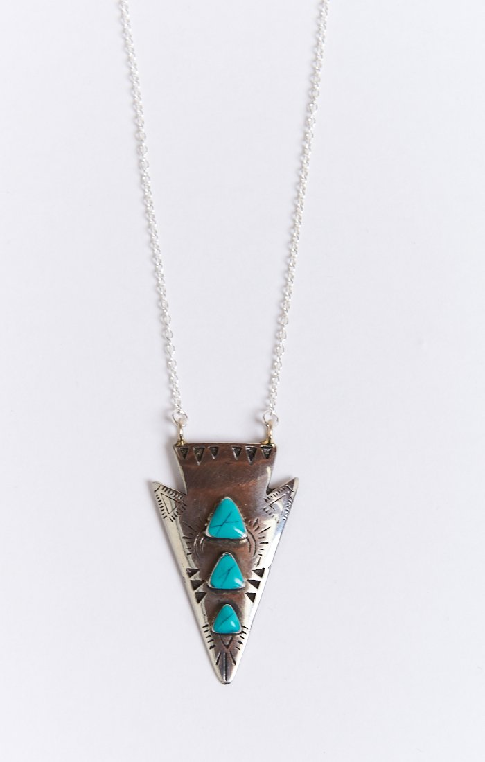 Turquoise Triple Diamond Stone Ring in Brass