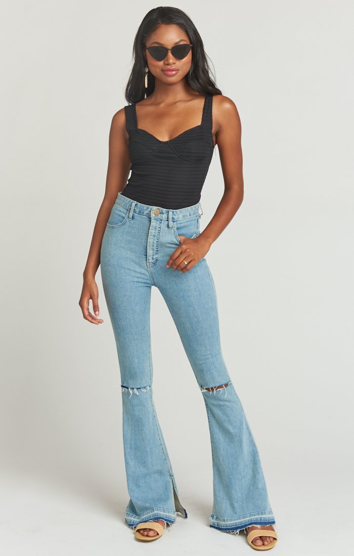 Austin High Waist Flare Jeans - Made in USA - Rayon & Spandex
