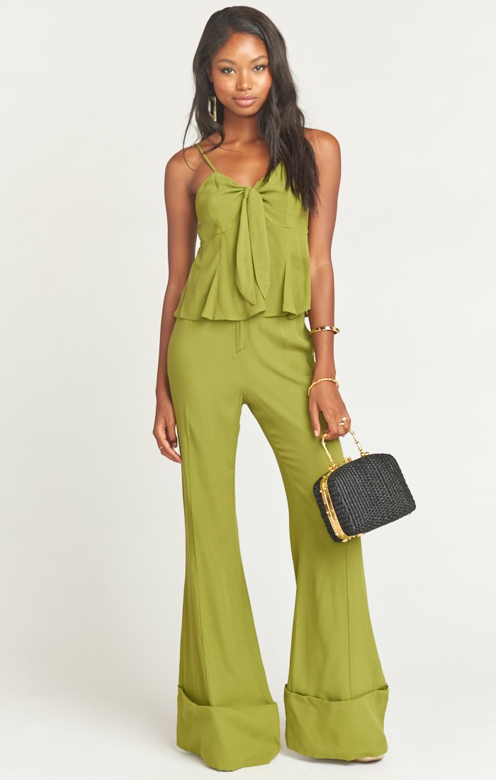 Edison Women's Rayon Pants with Belt Loops & Cuffed Hem