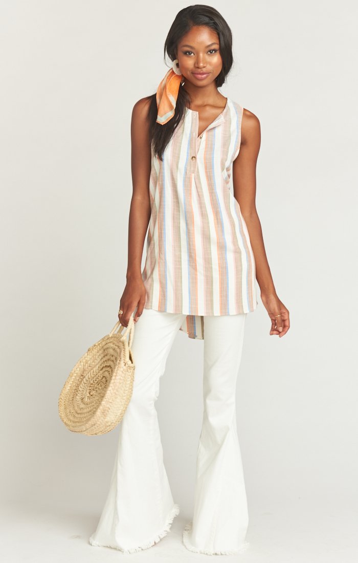 Tawny Tunic Tank Top for Women - Casual Sleeveless Blouse