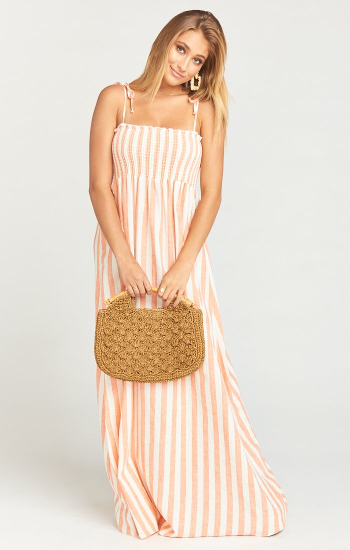 Linen Rayon Maggie Maxi Dress with Adjustable Straps – Made in USA