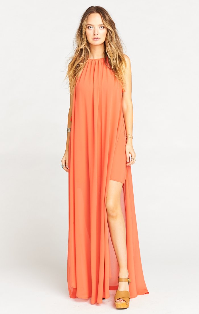 Rochester Maxi Dress with Tassel Ties | Long Chiffon Dress | Made in USA