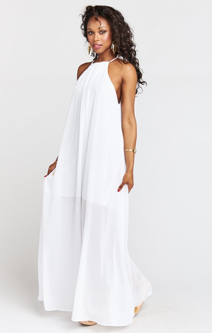 Rochester Maxi Dress with Tassel Ties | Long Chiffon Dress | Made in USA