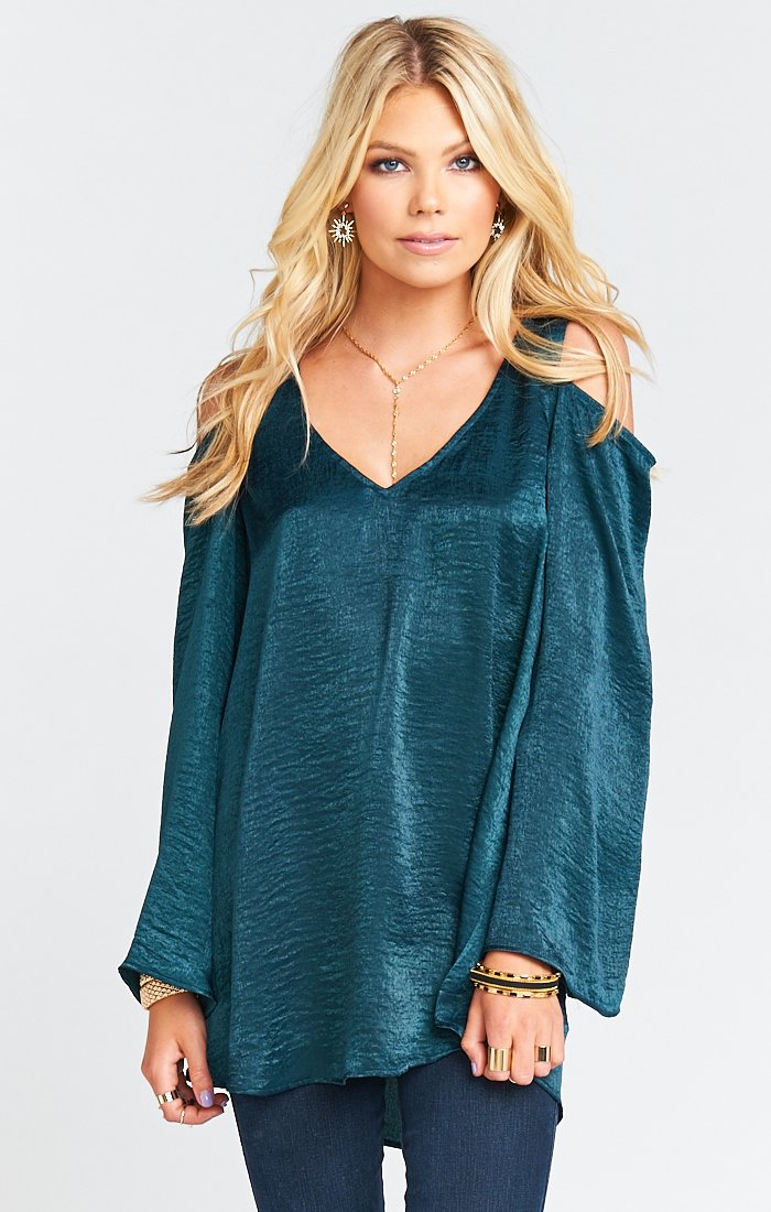 Women's Shoulder Boo Tunic Top - Casual Loose Fit Blouse