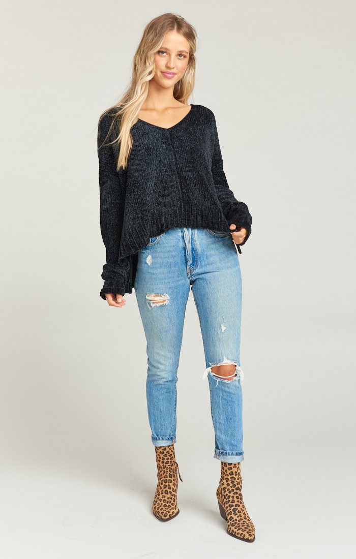 Soft V-Neck Hug Me Sweater - 100% Polyester Cozy Pullover