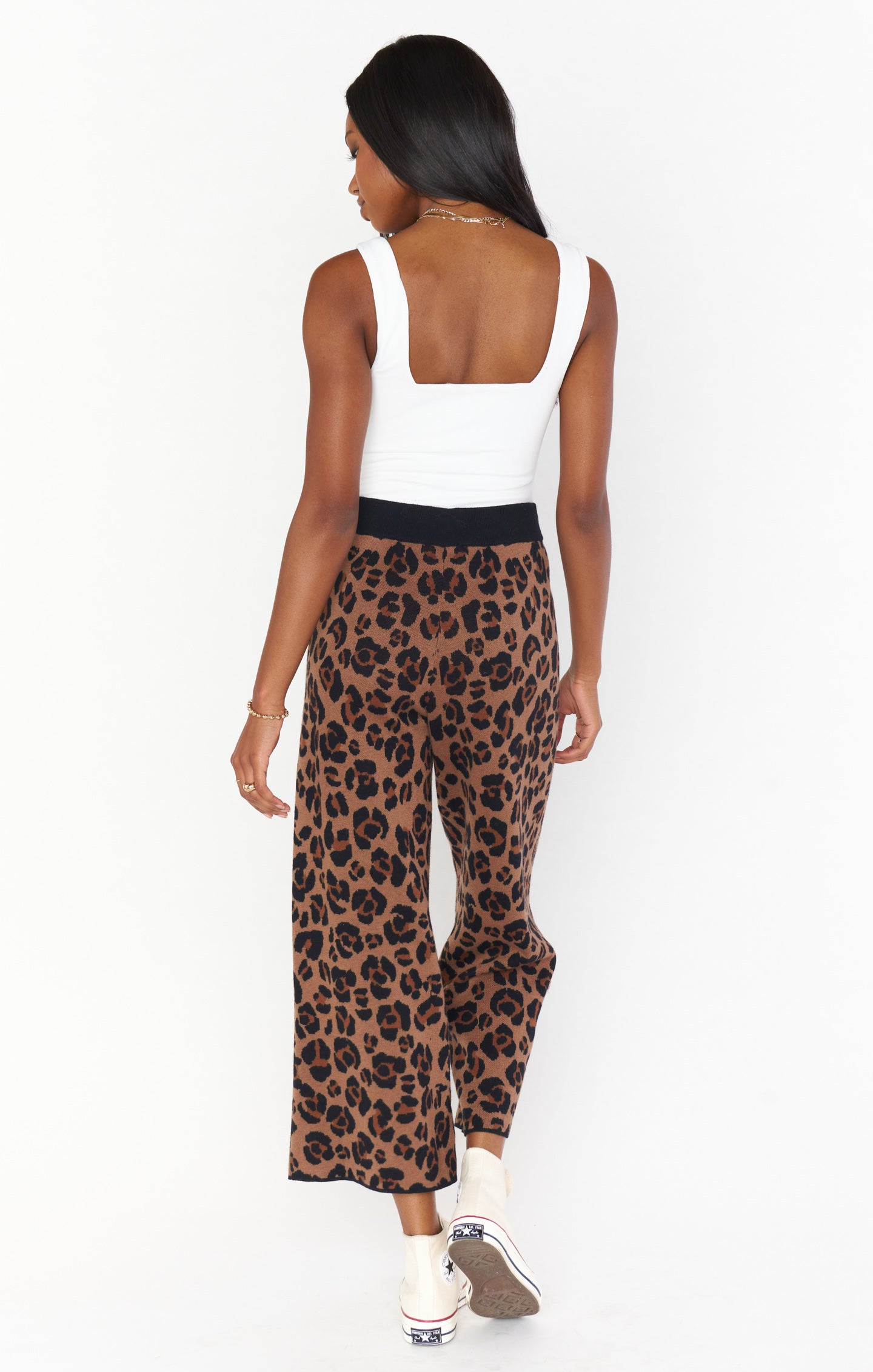 Samson Leopard Print Knit Lounge Pants - Cozy Culotte Style