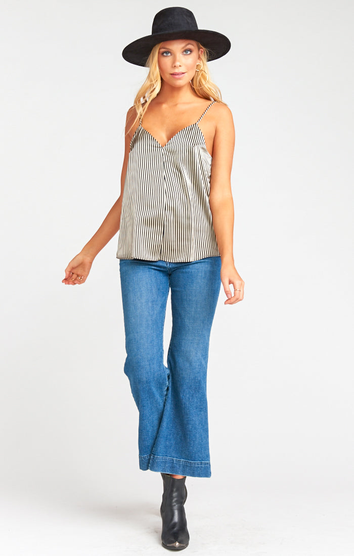Julia V-Neck Top for Women - Adjustable Straps, 100% Polyester, Made in USA