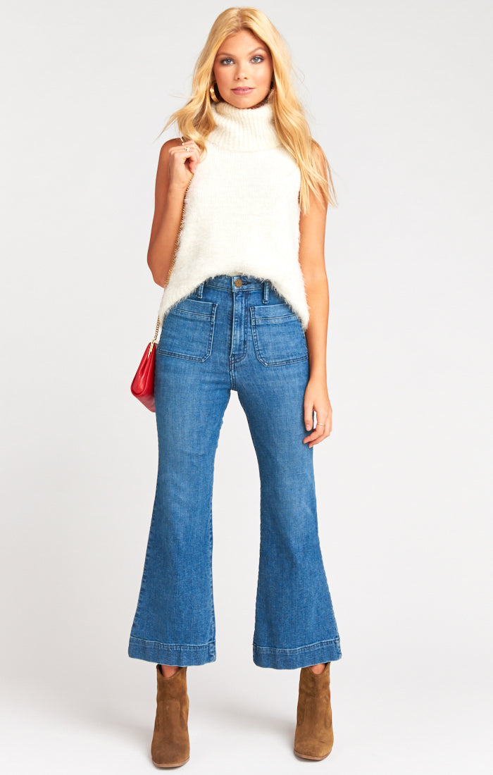 Farrah Cropped Cotton Trousers with Pockets | Made in USA