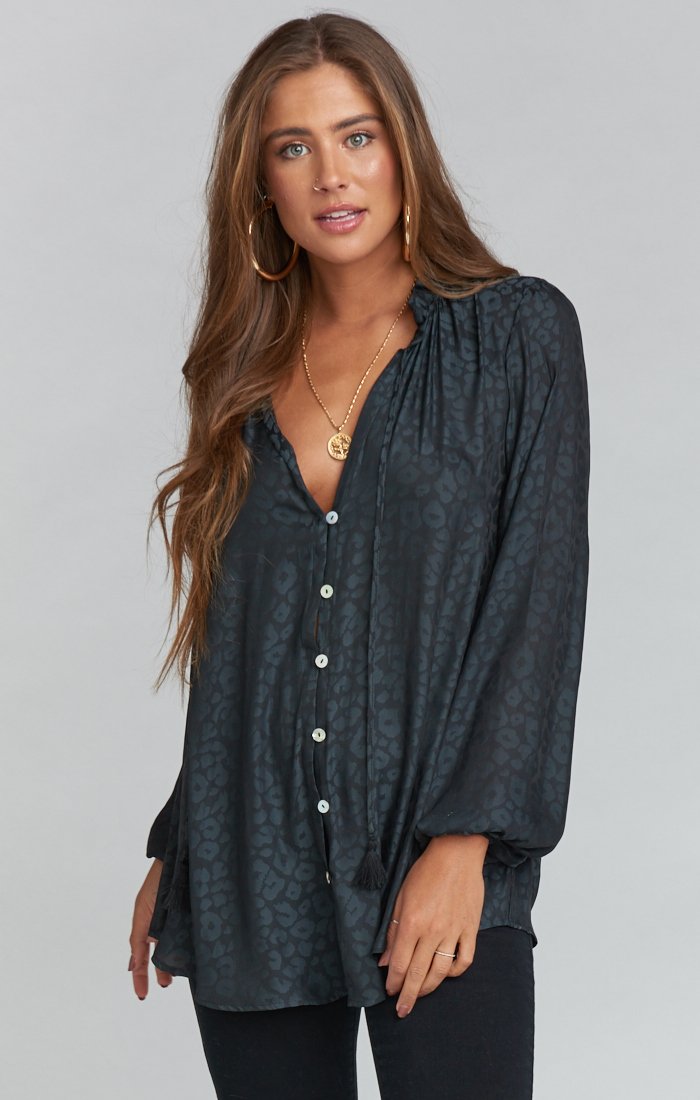 Alicia Tunic Dress - Button Down & Tie Front - Lined Polyester