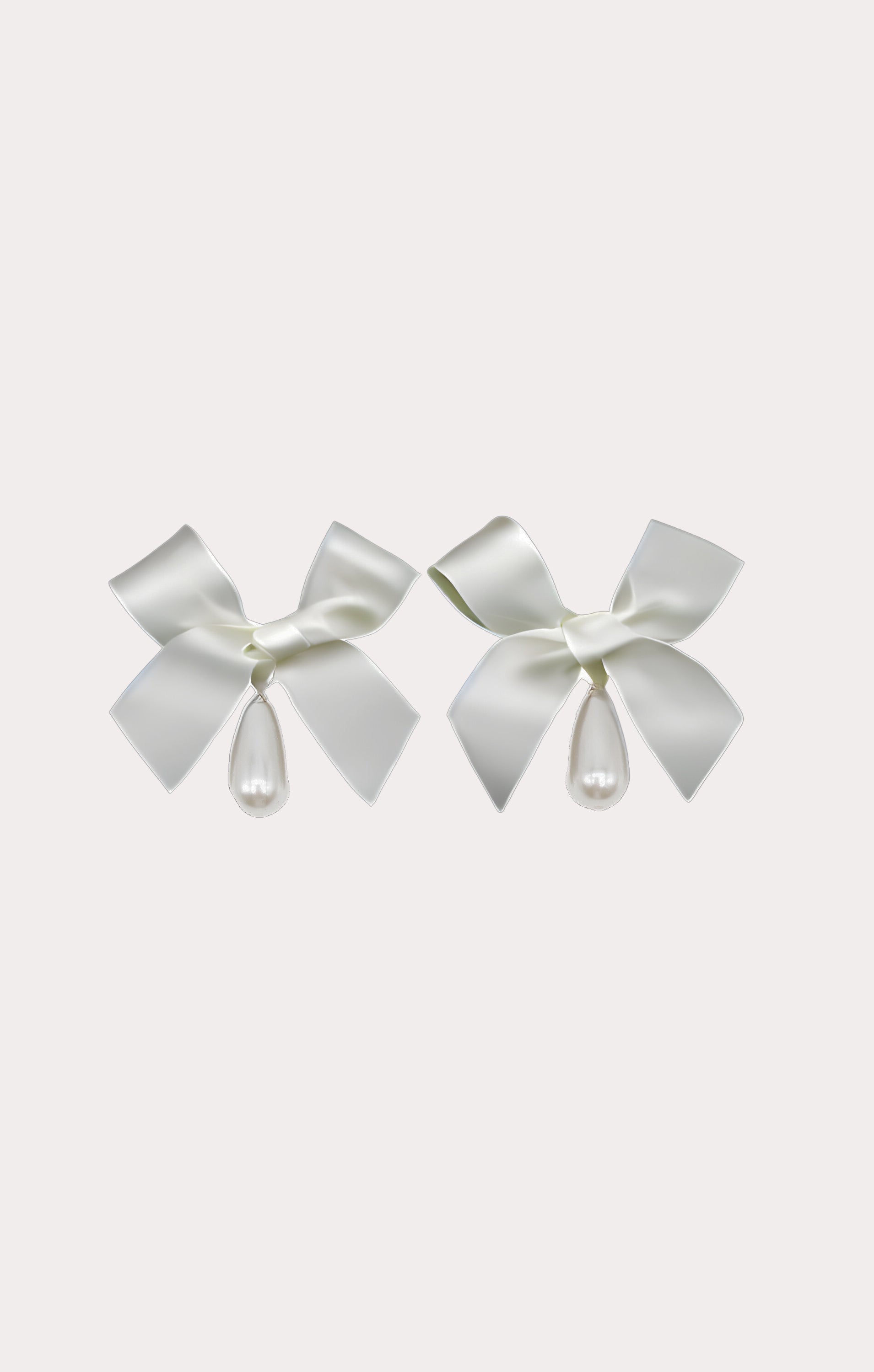 White Pearl Bow Drop Earrings - Elegant Dangle Jewelry