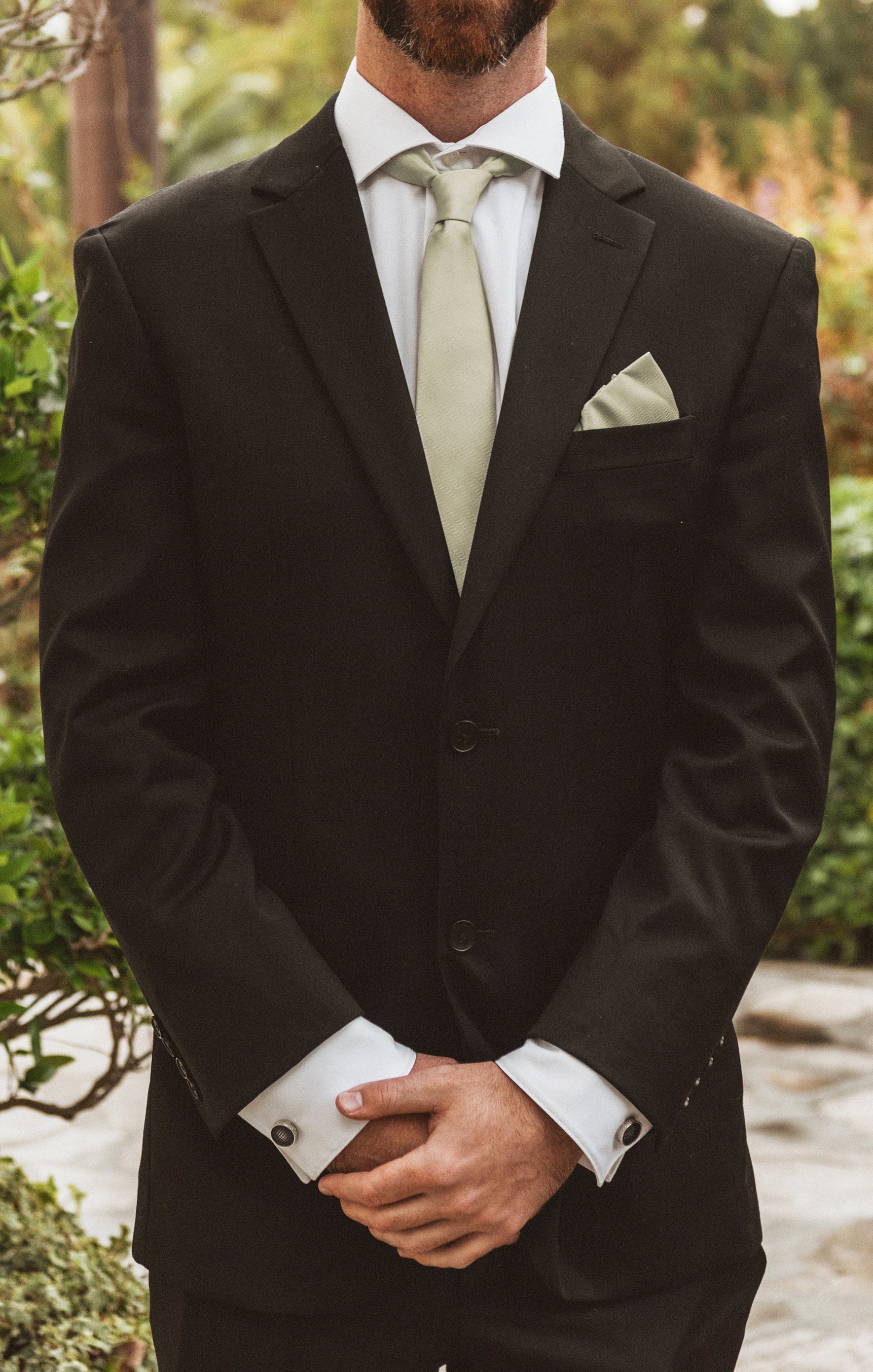Moss Green Solid Nico Neck Tie for Groomsmen & Formal Wear