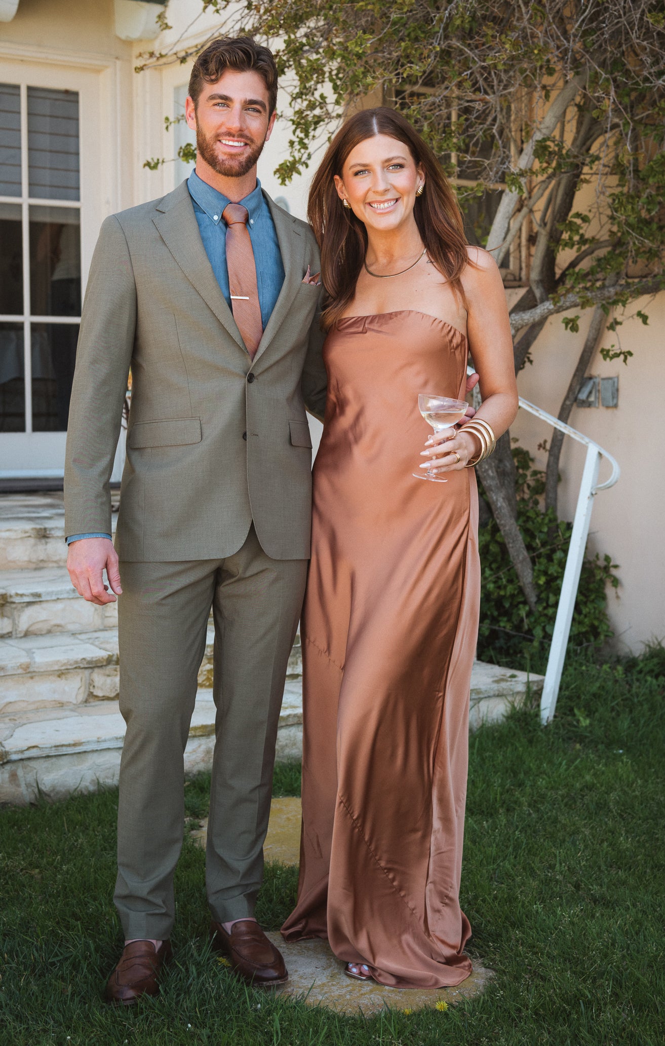 Nico Copper Solid Neck Tie for Groomsmen & Weddings