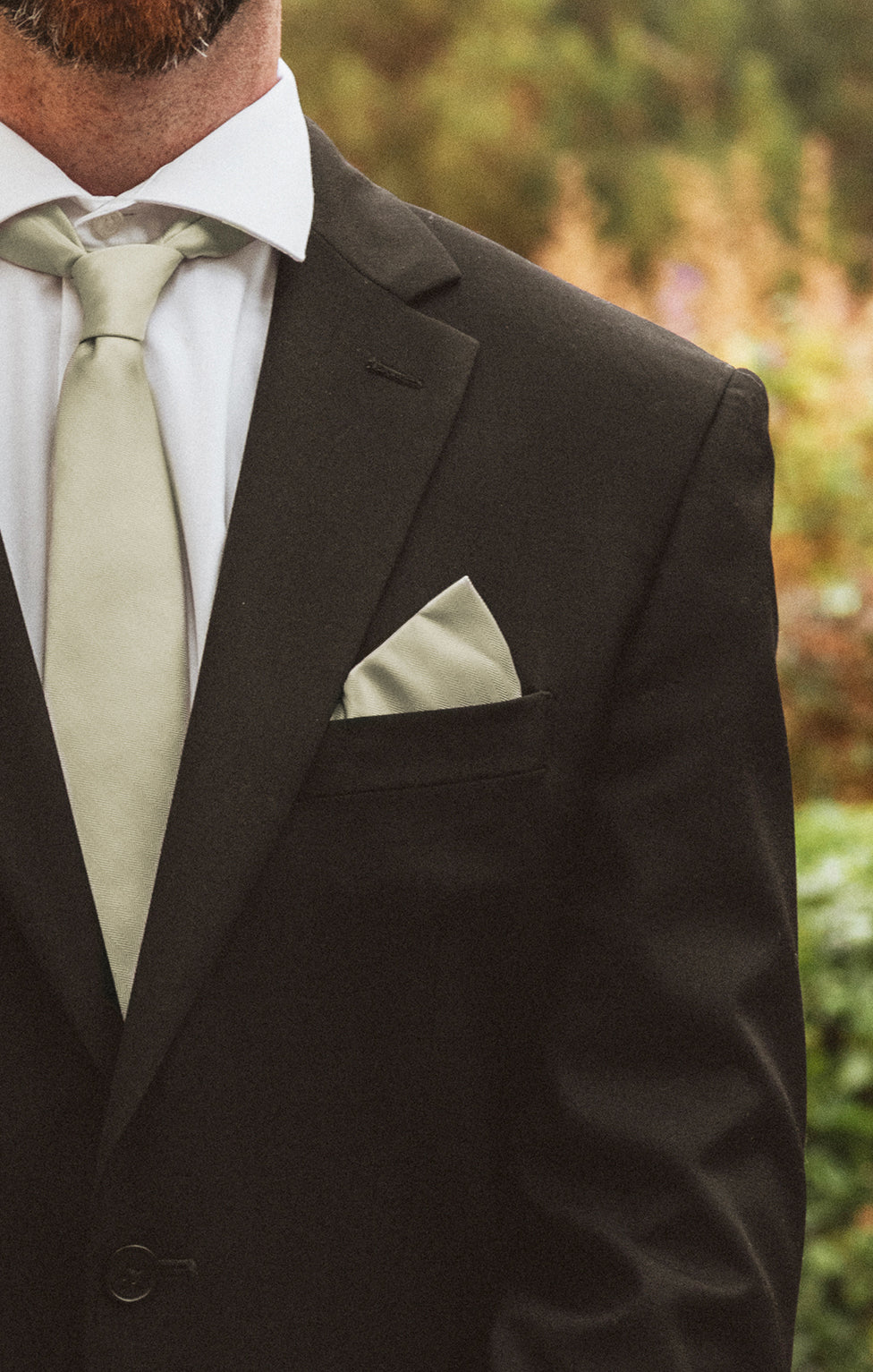 Moss Green Solid Sam Pocket Square for Groomsmen & Weddings
