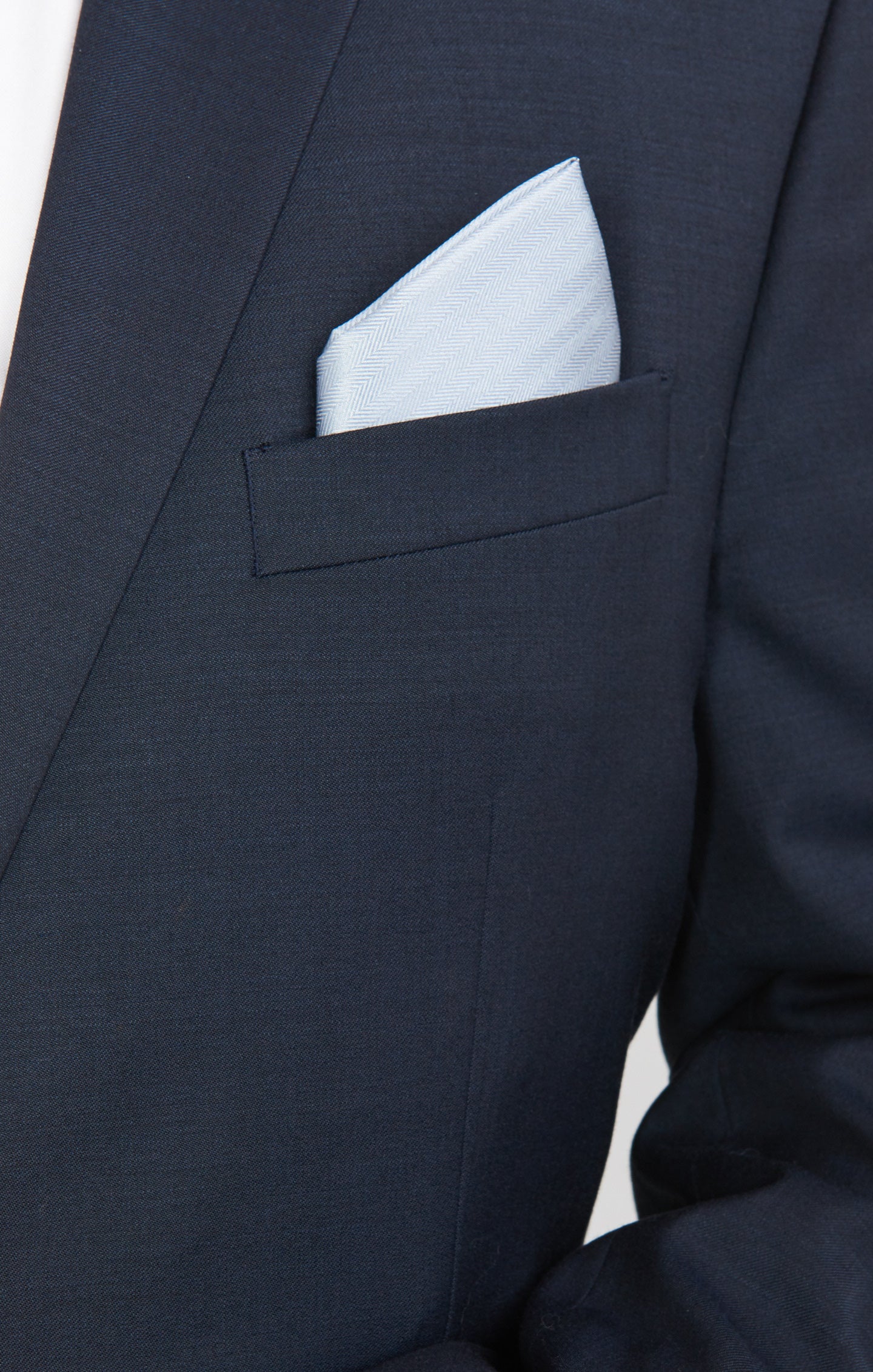 Steel Blue Solid Pocket Square by Sam for Weddings & Formal Events