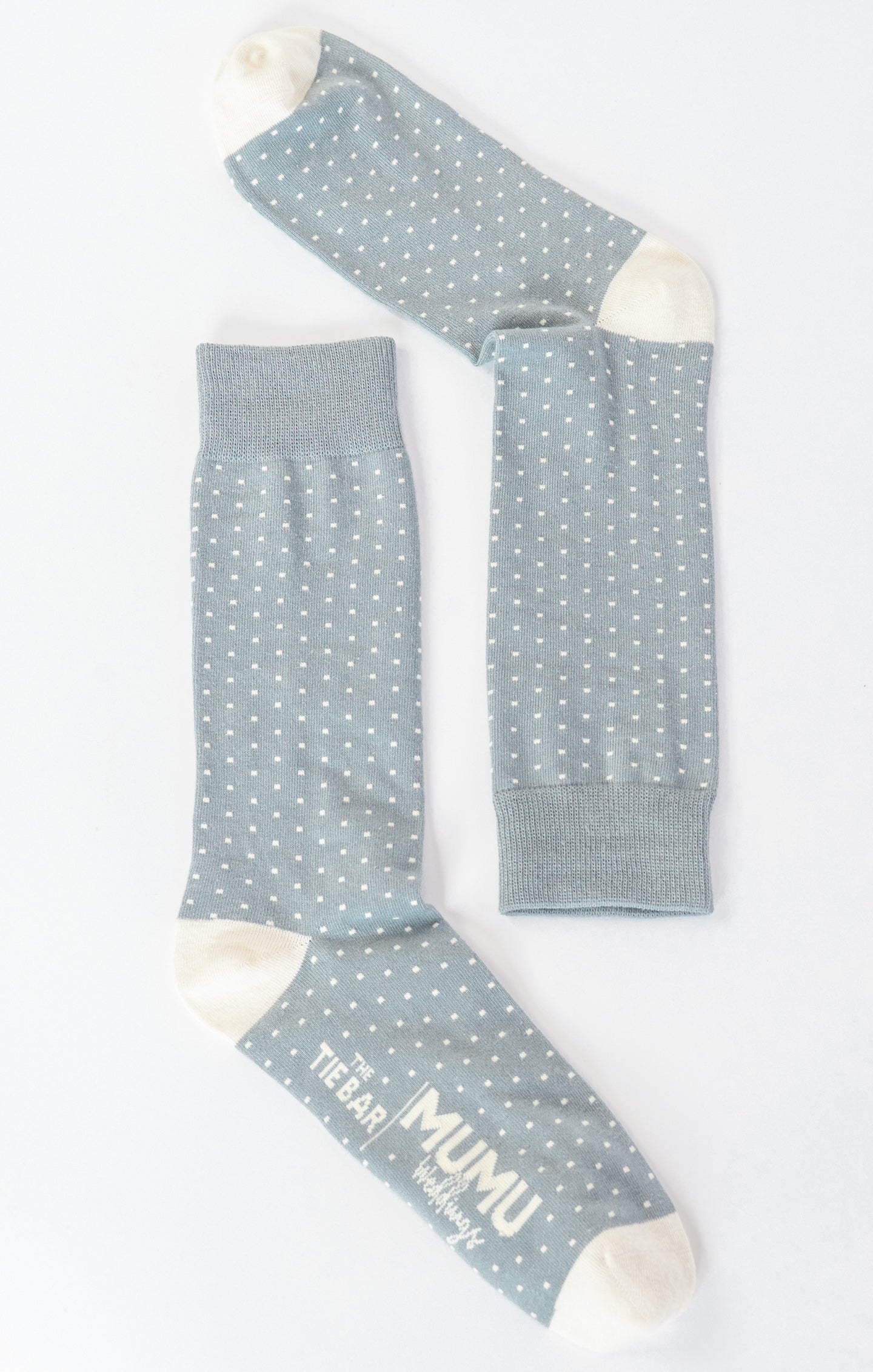 Men's Silver Sage Dots Dress Socks - Owen Socks for Weddings & Formal Events