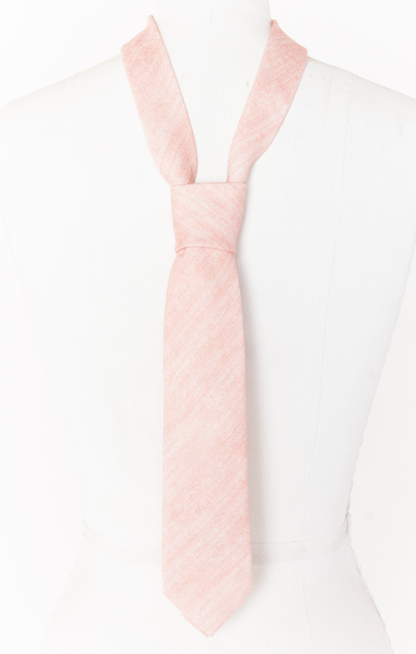 Nico Linen Neck Tie in Dusty Blush for Groomsmen & Weddings