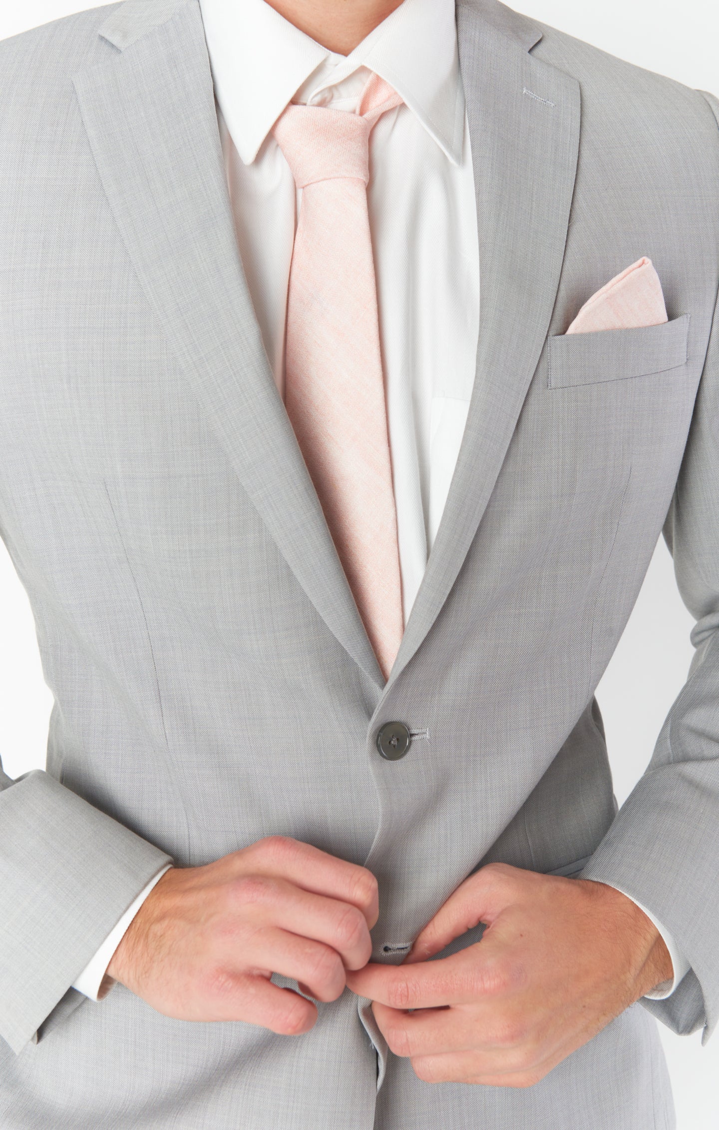 Nico Linen Neck Tie in Dusty Blush for Groomsmen & Weddings