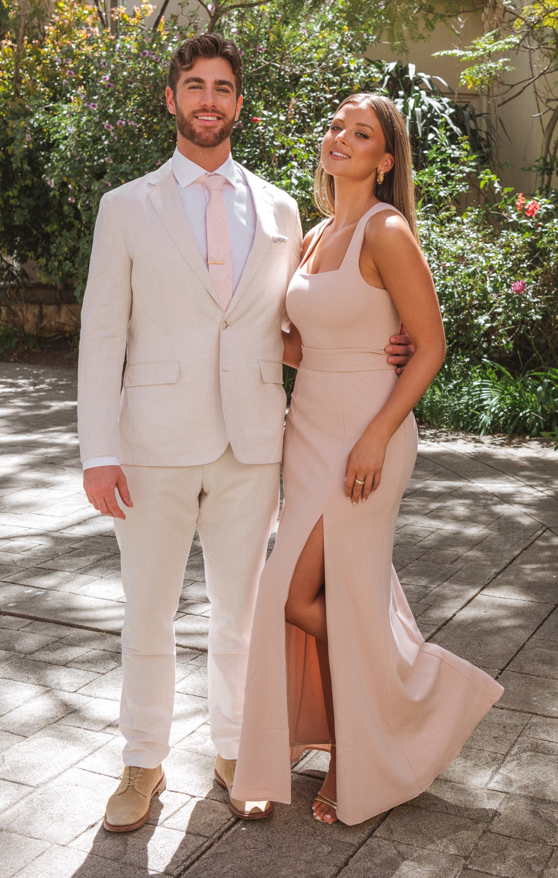 Nico Linen Neck Tie in Dusty Blush for Groomsmen & Weddings