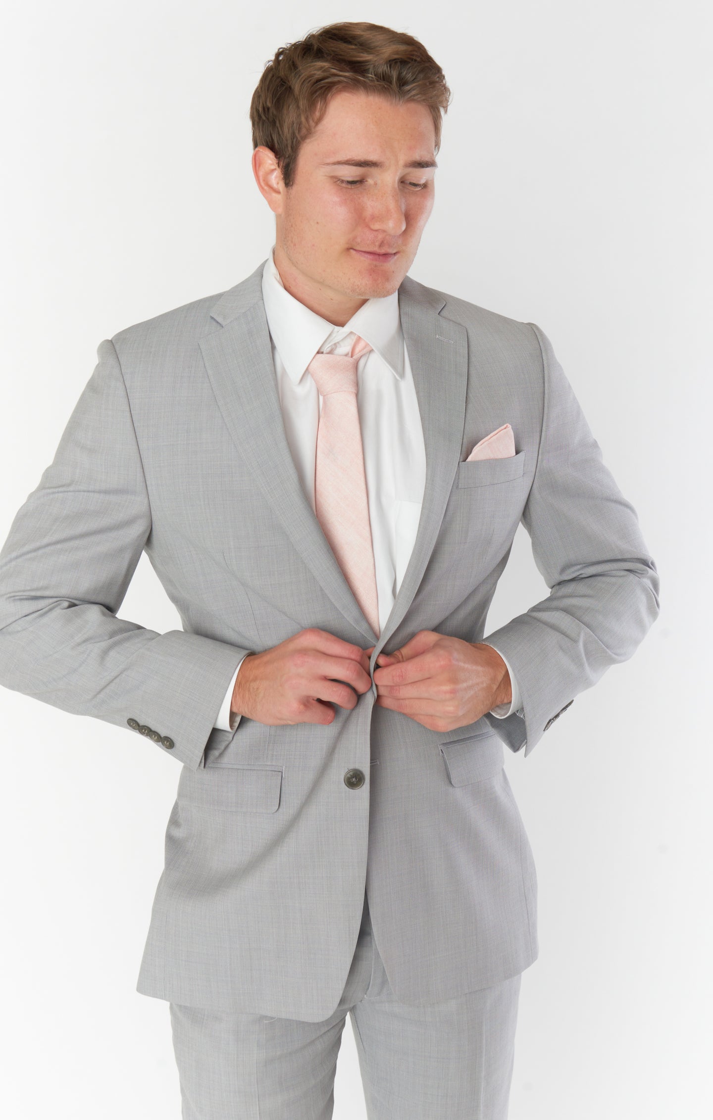 Nico Linen Neck Tie in Dusty Blush for Groomsmen & Weddings