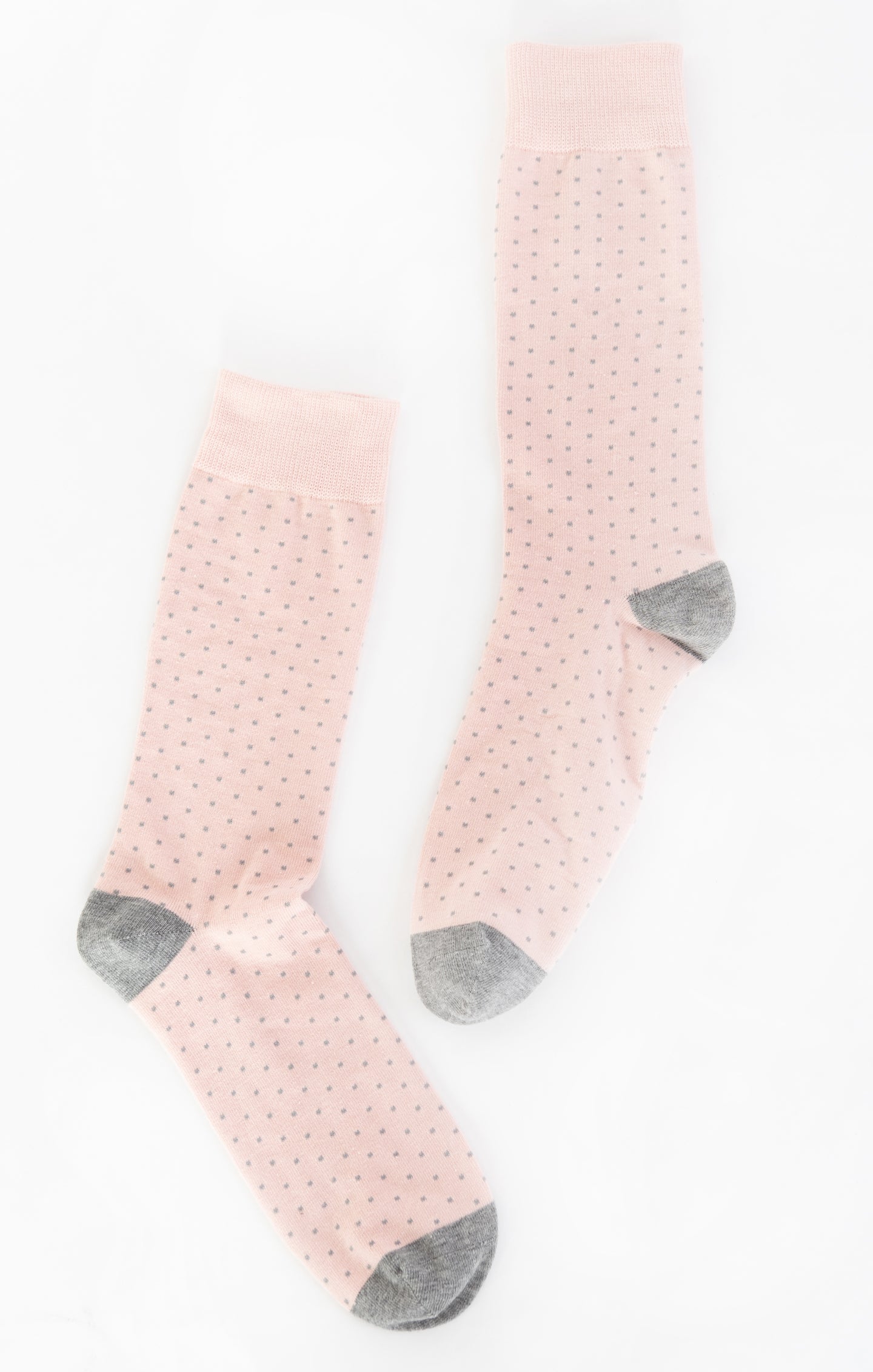 Men's Dusty Blush Dot Socks - Owen Wedding Groomsman Socks