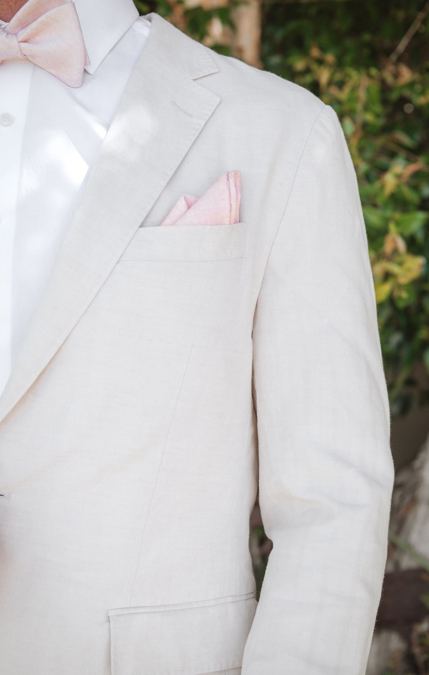 Dusty Blush Linen Pocket Square – Sam Handkerchief for Weddings