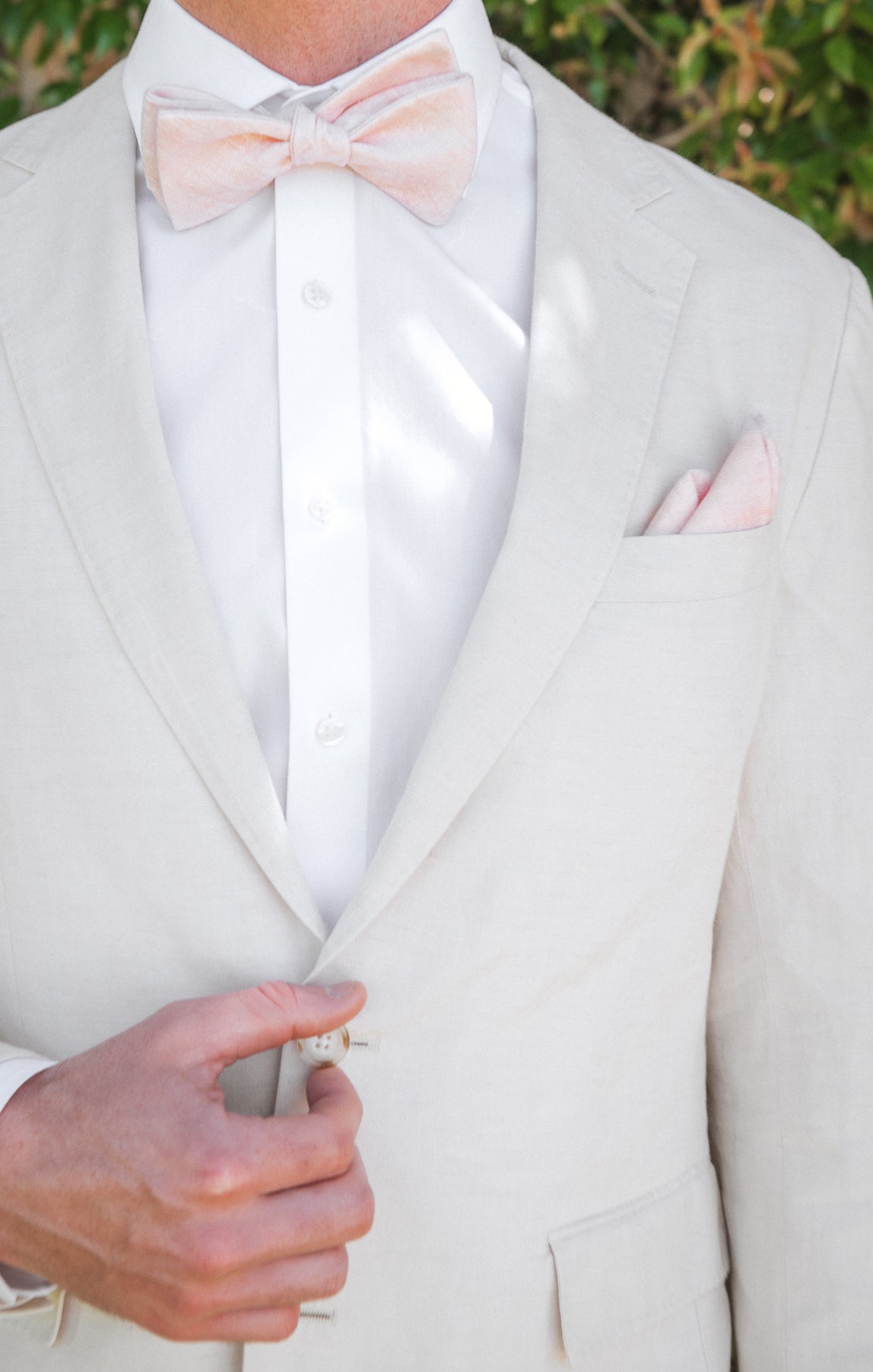 Dusty Blush Linen Pocket Square – Sam Handkerchief for Weddings