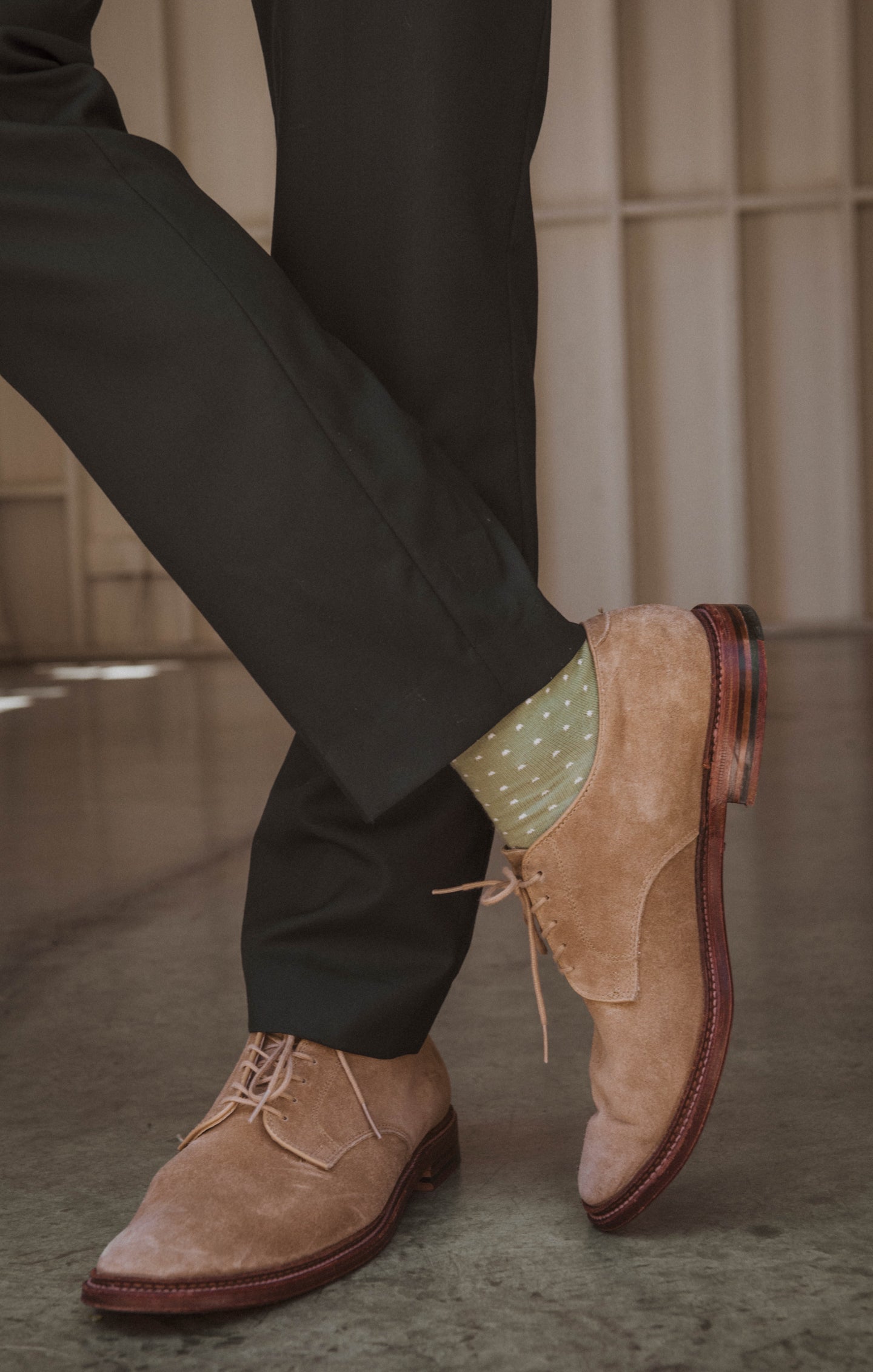 Moss Green Dot Dress Socks for Groomsmen – Owen Socks