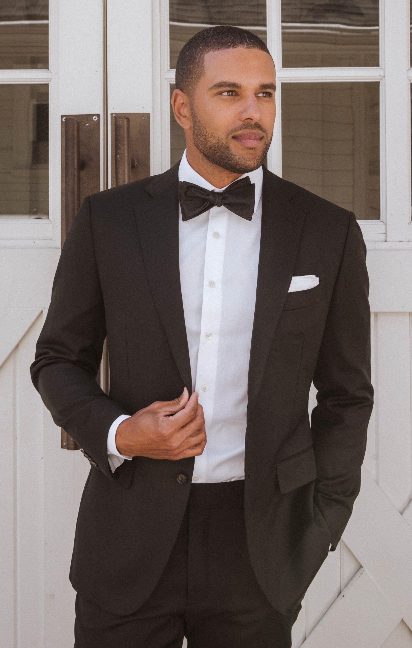 Men's Black Solid Josh Bow Tie for Weddings & Formal Events