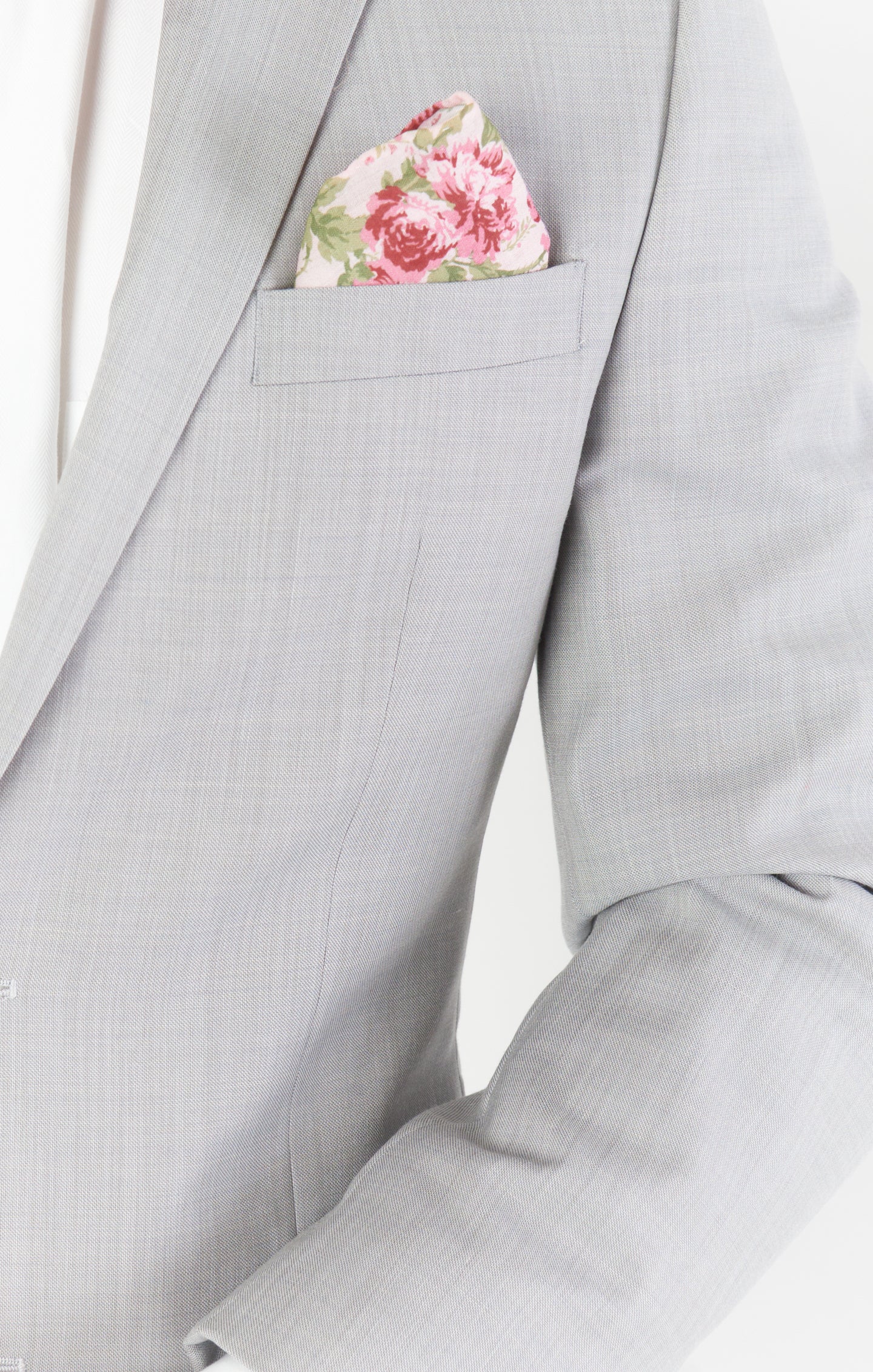 Sam Pocket Square - Romantic Garden Print for Weddings & Formal Events