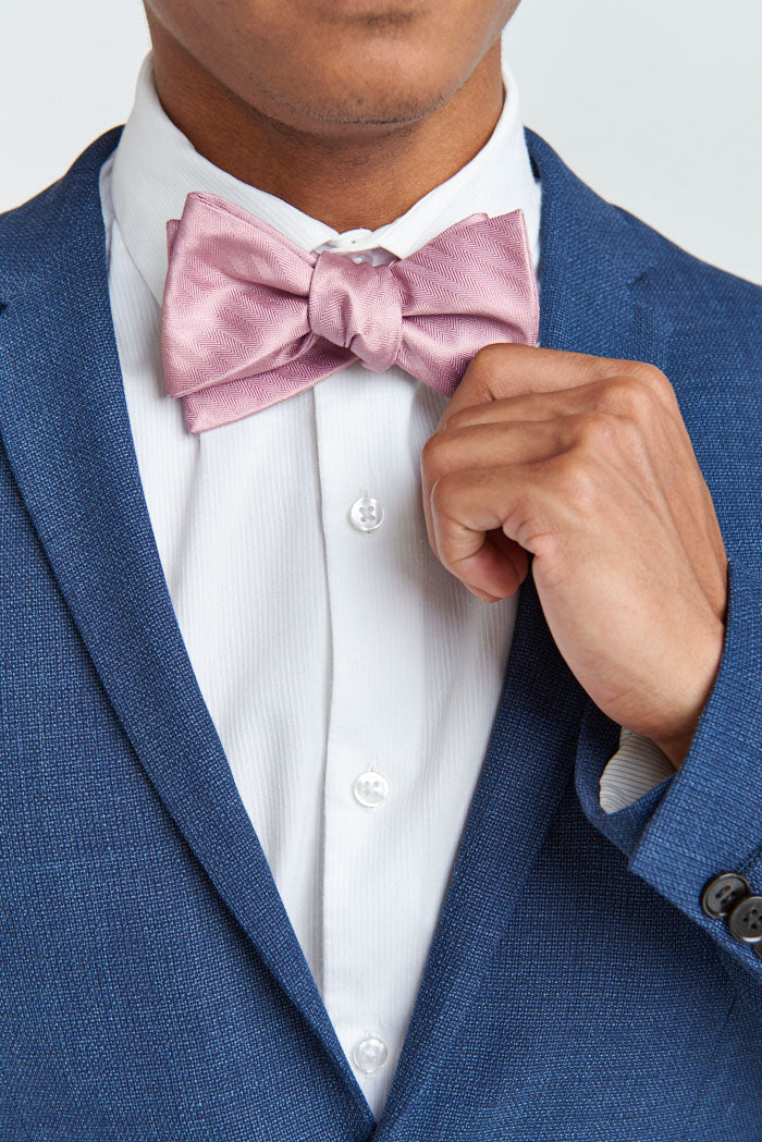 Josh Bow Tie for Weddings - Antique Rose Satin Groomsmen Accessory