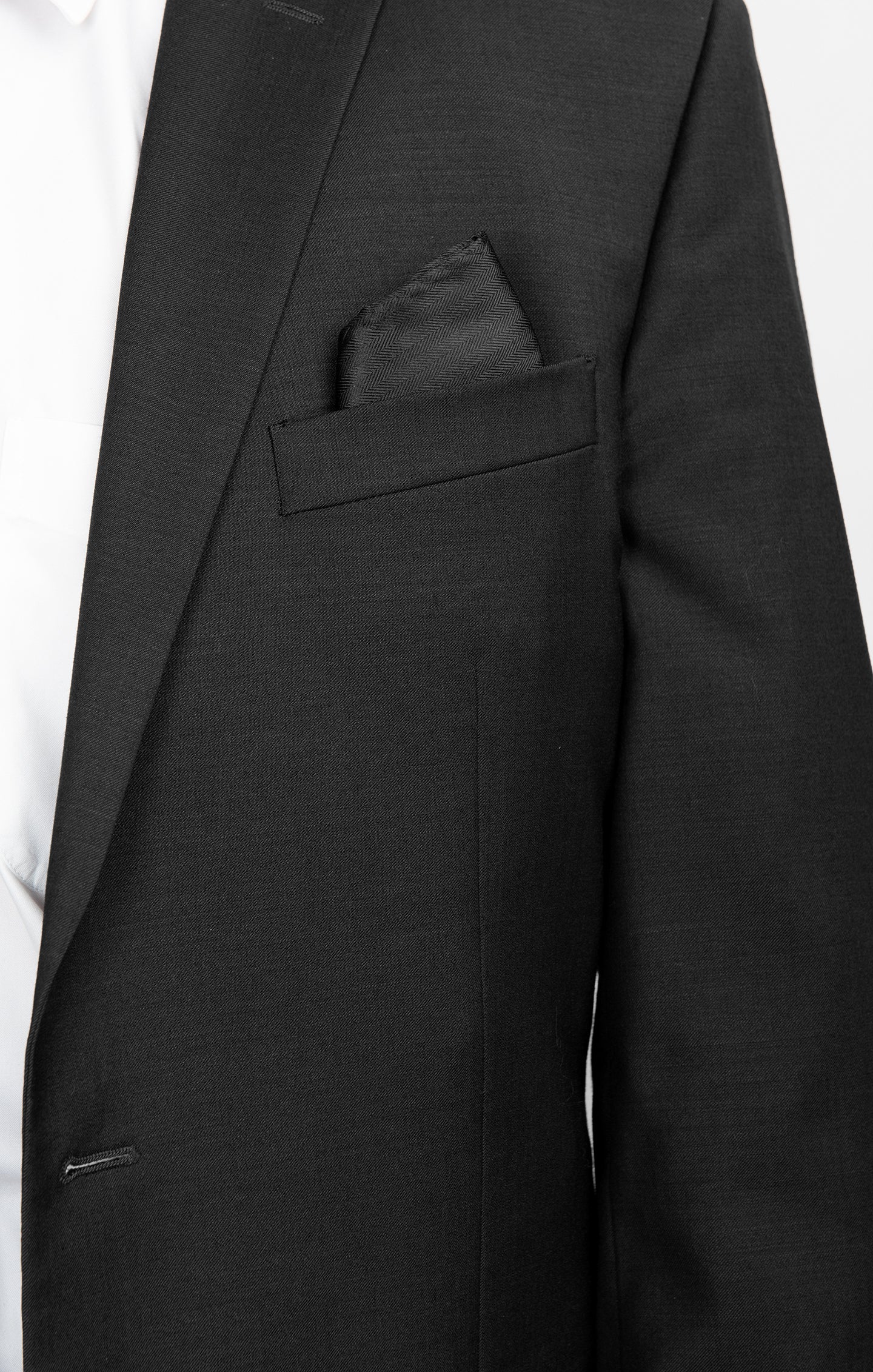 Sam Black Solid Pocket Square for Men - Formal Accessory