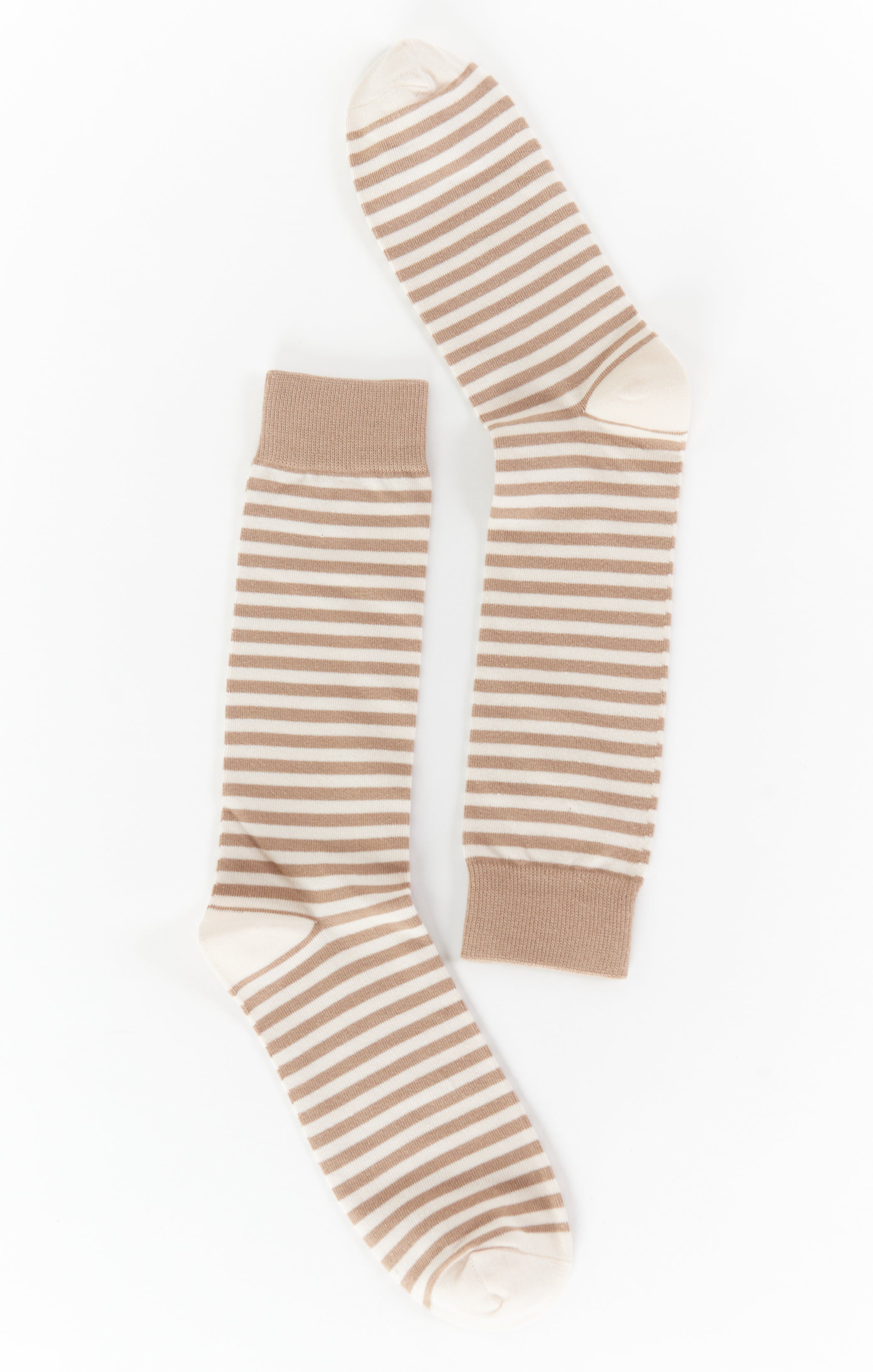 Beige and Dune Stripe Owen Socks for Groomsmen & Weddings