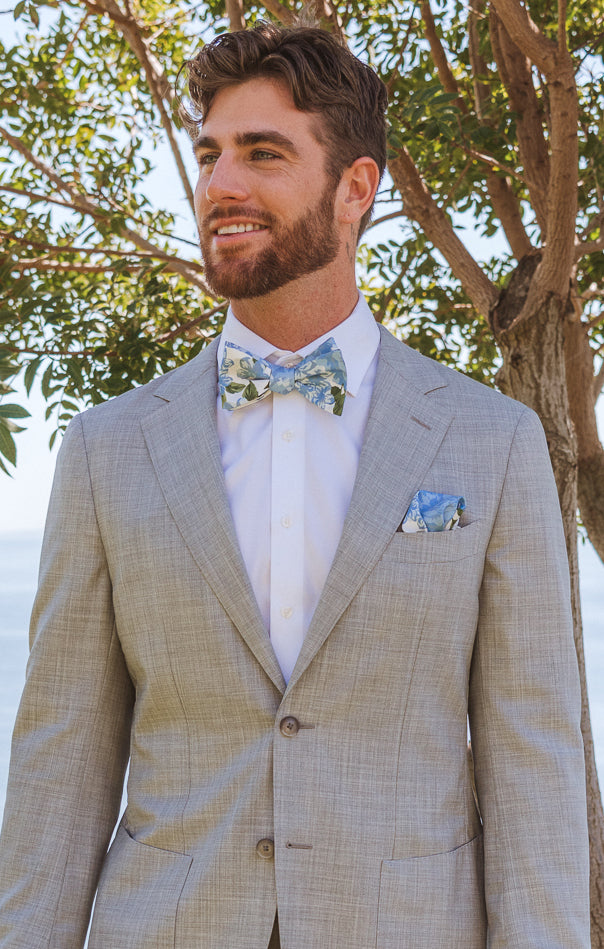Floral Blue Josh Bow Tie for Weddings & Formal Events