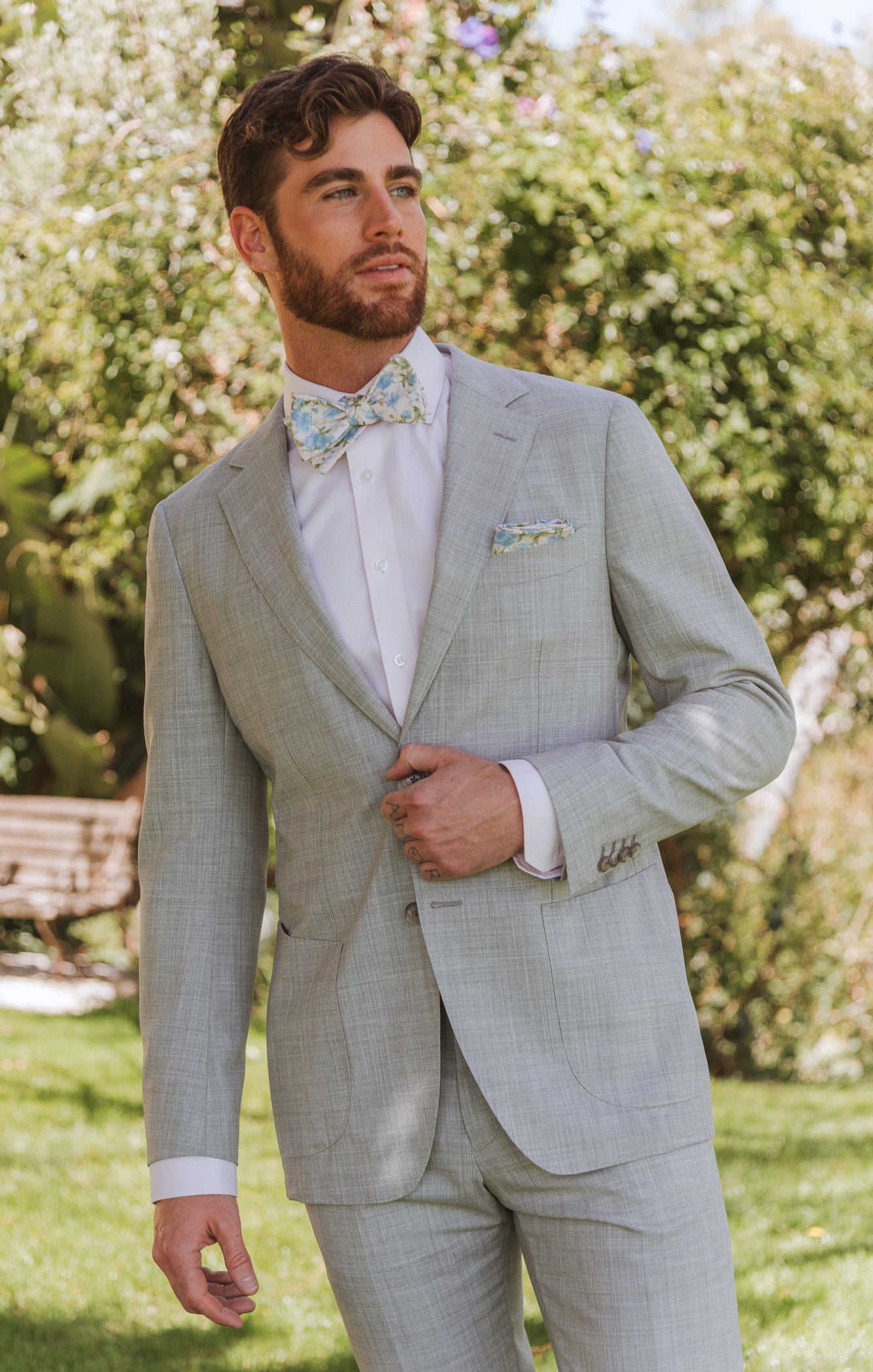 Josh Bow Tie for Weddings - Charming Rose Silk Formal Accessory