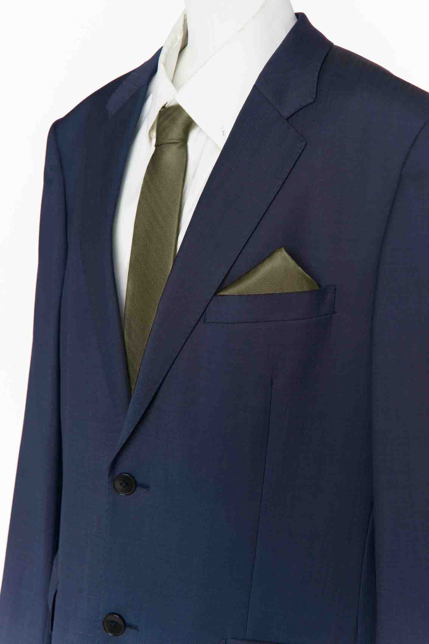 Sam Solid Olive Pocket Square for Men - Wedding & Formal Accessory