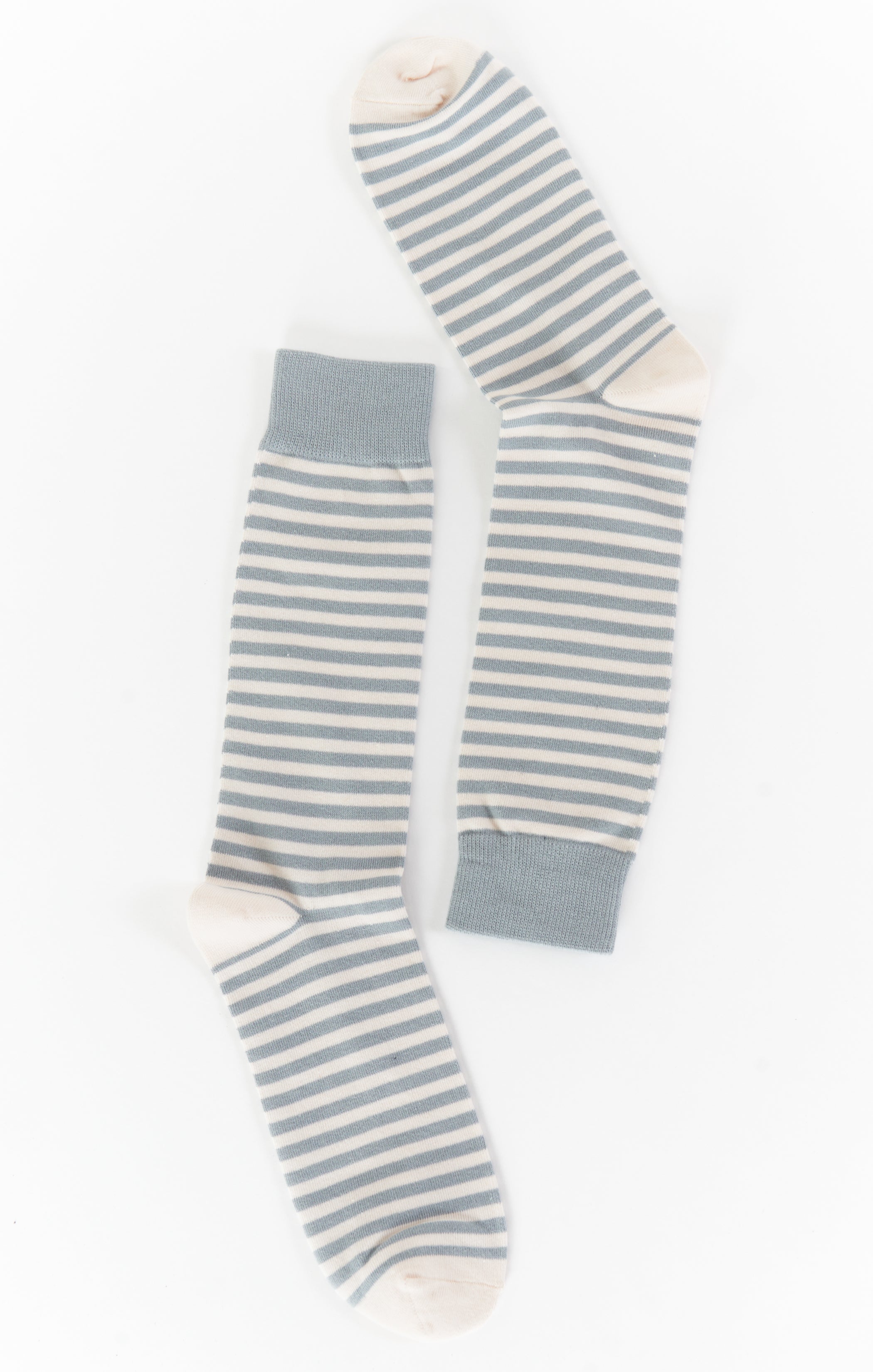 Men's Silver Sage Stripe Dress Socks - Owen Socks for Groomsmen & Weddings