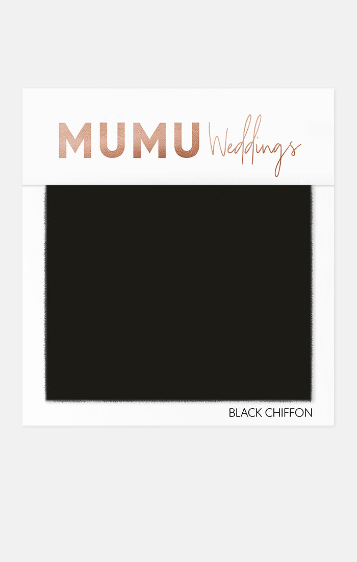 Bridesmaid Dress Fabric Swatch - Black Chiffon by Mumu Wedding