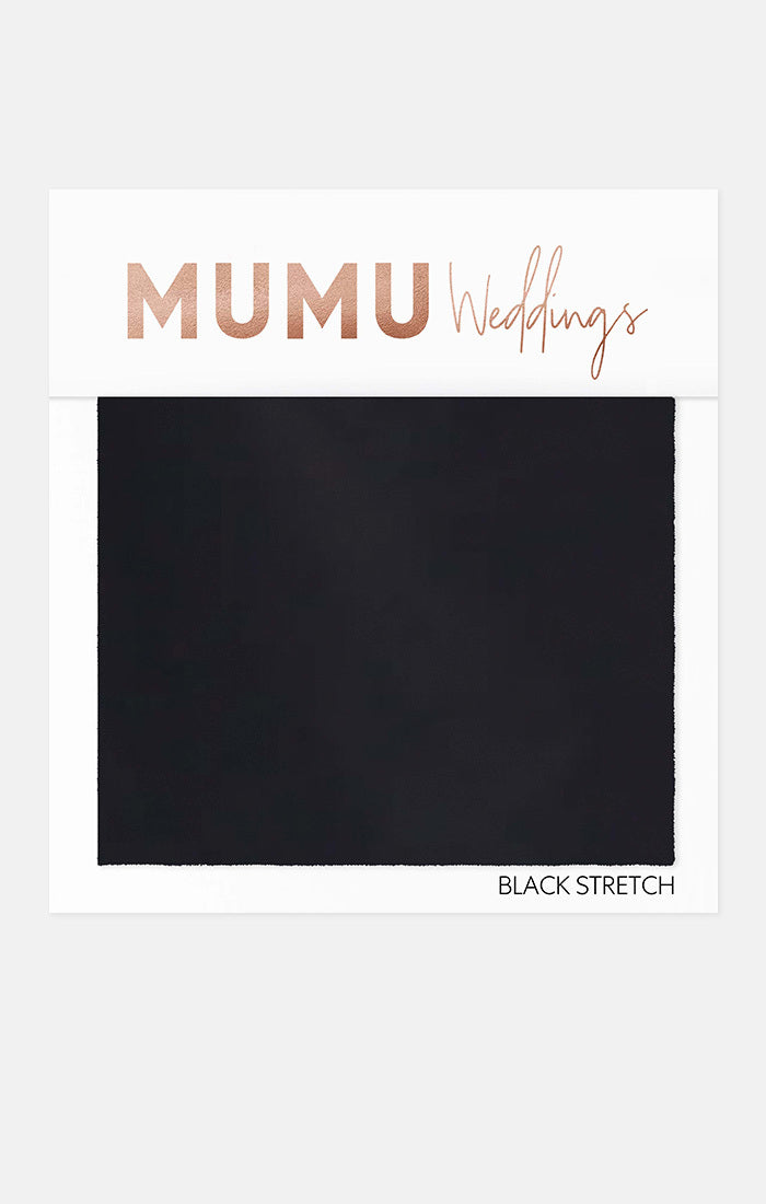 Bridesmaid Fabric Swatch - Black Stretch by Mumu Wedding